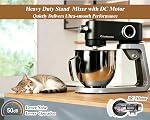 All-Metal Stand Mixer 5.3-Quart - Professional Kitchen Electric Food Mixer with Stainless Steel Mixing Bowl & Attachments for Baking, Dough & Cake, 8-Speed Control & Timer (Black)