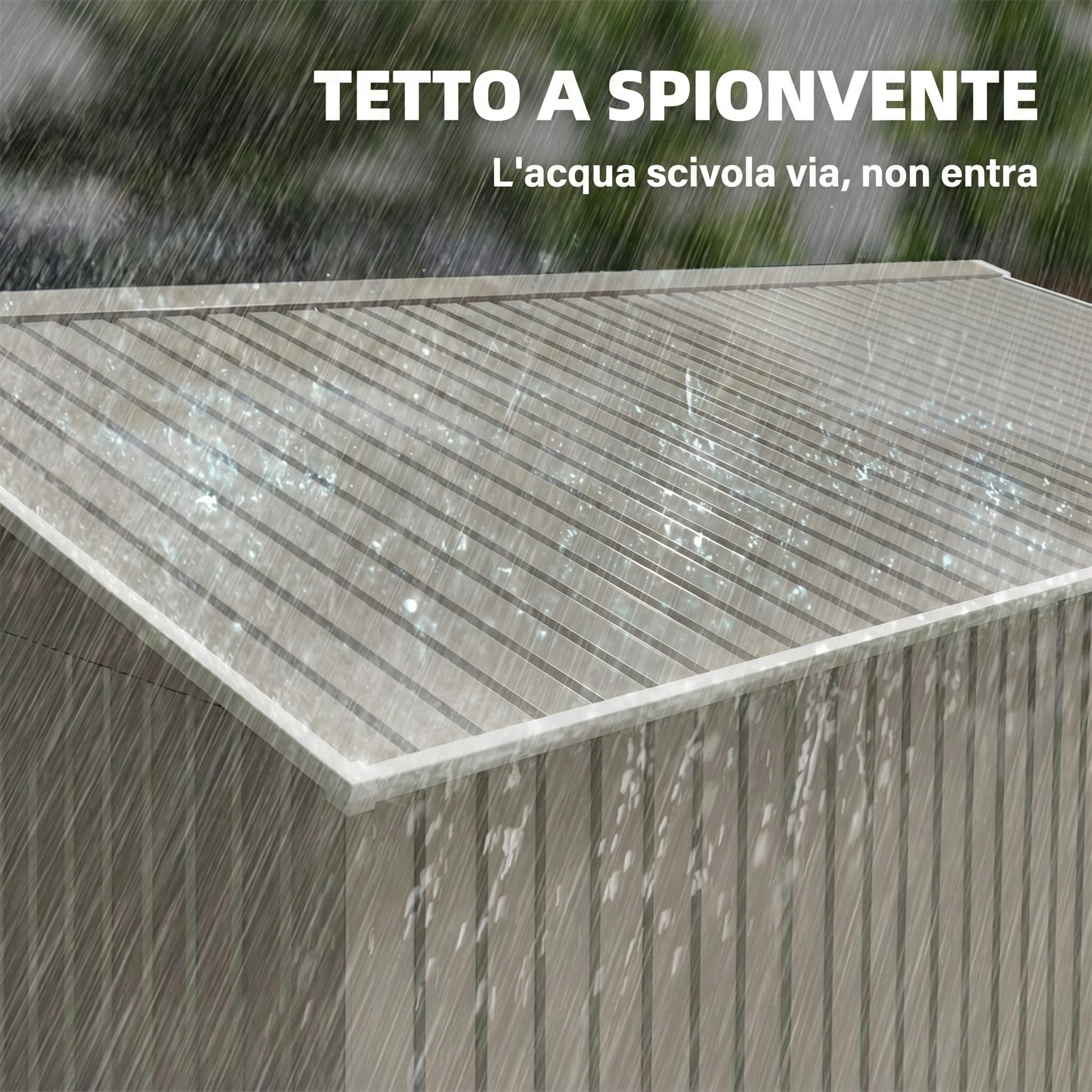 Outsunny Casetta da Giardino 12.4m² con Fondazione, 4 Prese d'Aria e 2 Porte Scorrevoli, Capanno Porta Attrezzi in Lamiera d'Acciaio, 340x386x200 cm, Grigio Chiaro