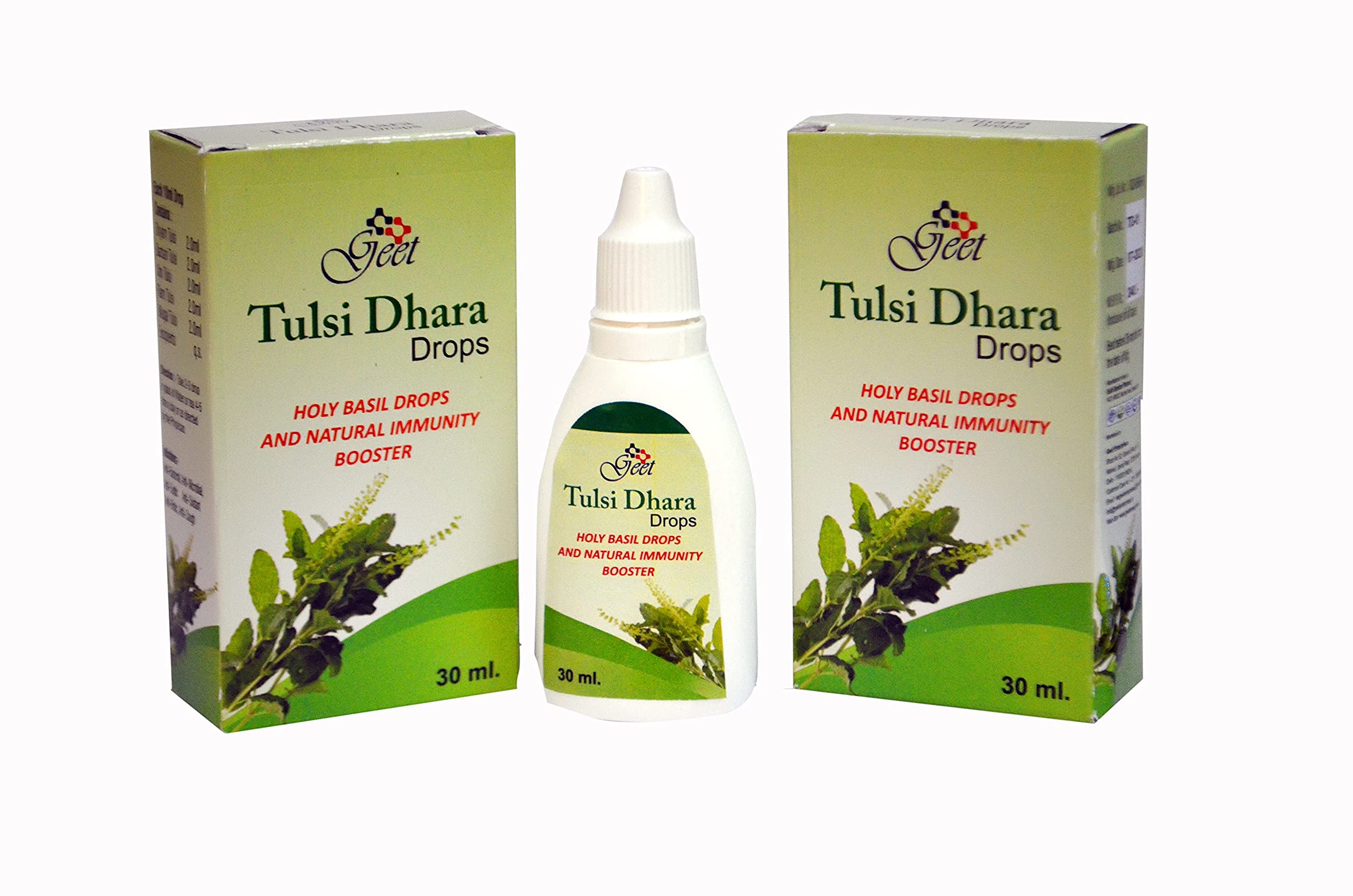 GEET Tulsi Drops Natural Immunity Booster 30 ML Pack - Certified 5 Different Types of Rare Tulsi, Holy Basil Drops 'Pack of 2'
