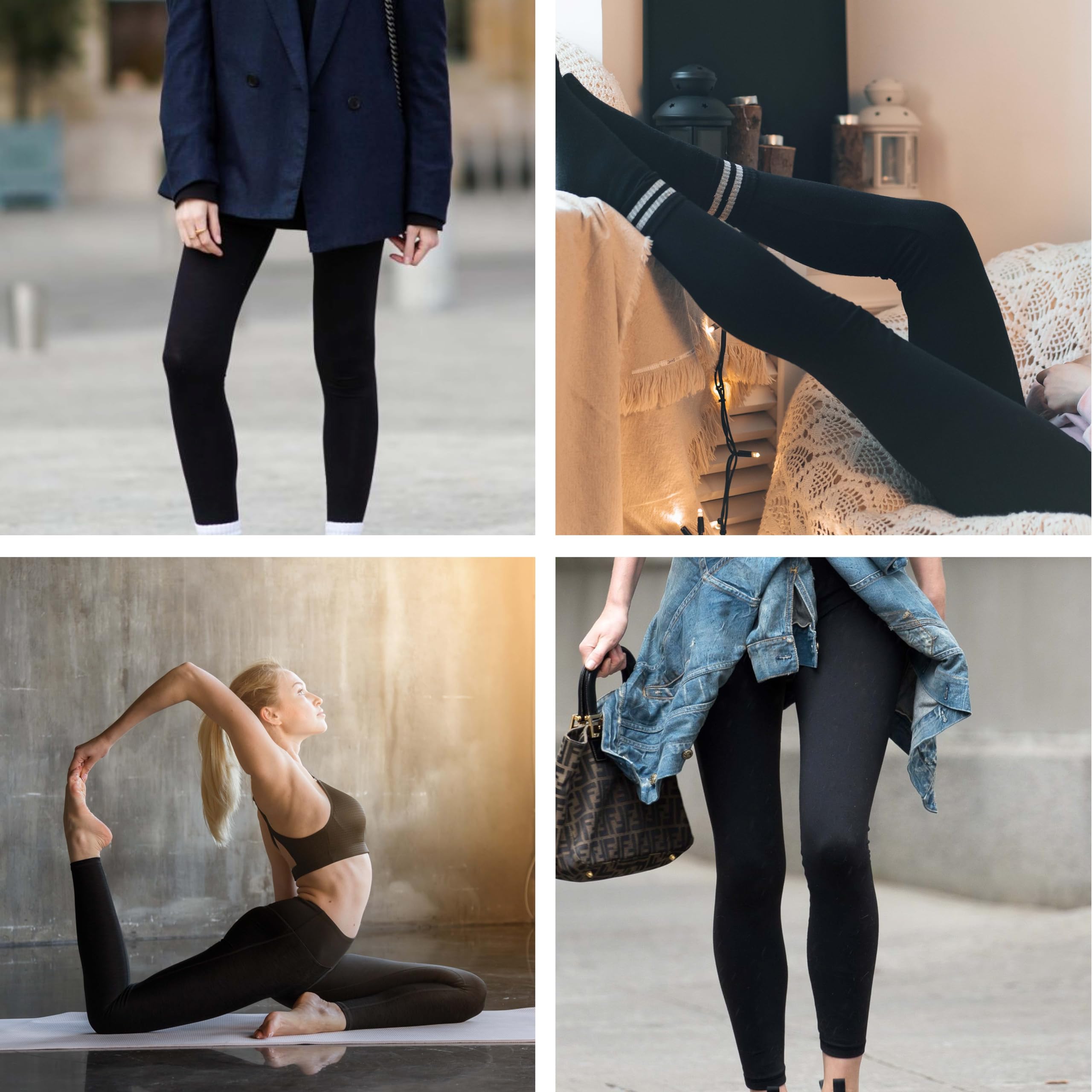 Risalti Leggings Donna Pancia Piatta Plus Coprente - Leggins a Vita Alta Contenitiva Elasticizzati in Microfibra, Leggins Sportivi Donna Opaco Senza Cuciture - Made in Italy