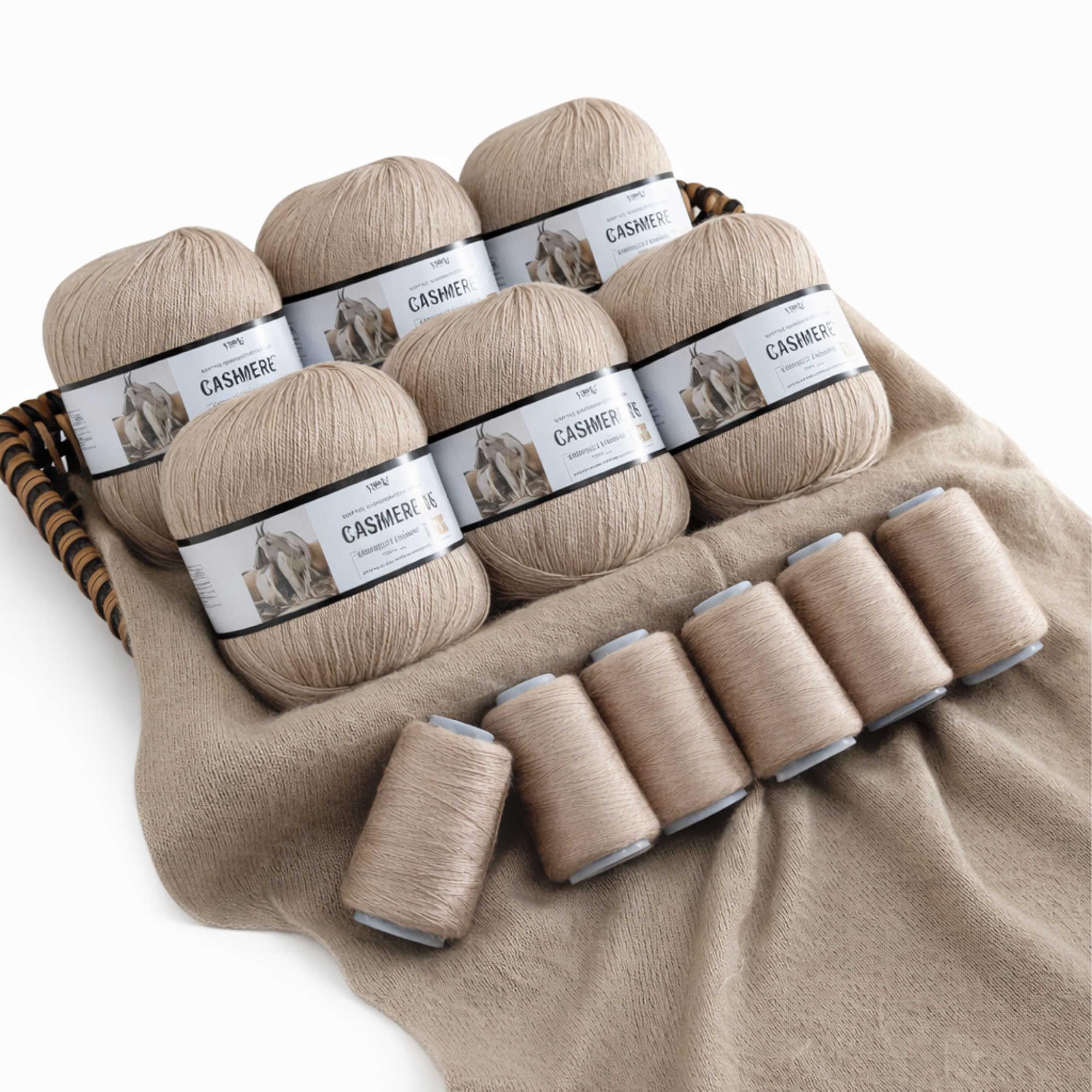 100% Kaschmirgarn mittelkamel - Ultraweich & Warmes Luxus-Wollgarn zum Stricken Häkeln - 1 Set = 6 Knäuel = 300g - 100% - handgemachte Pullover, Schals, Mützen, Handschuhe Winterkleidung