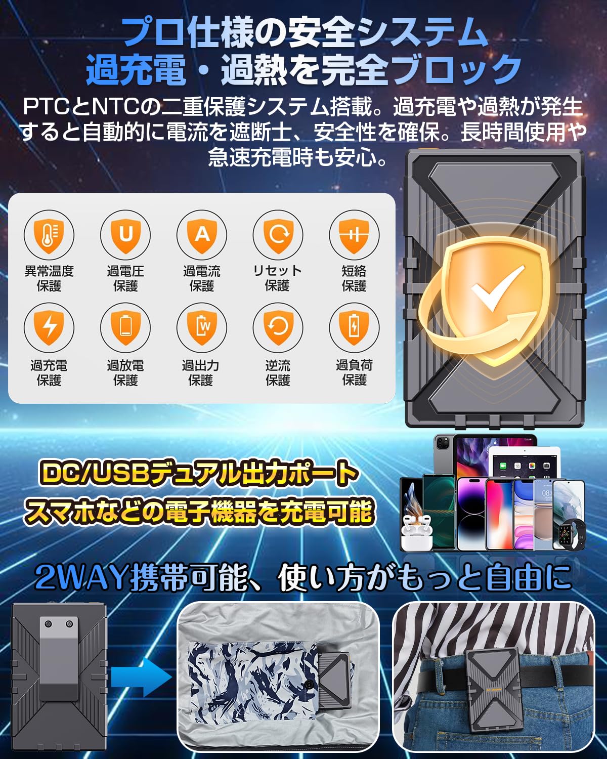 Amazon.co.jp: 【42V超高輸出&2025新登場】ファンバッテリーセット