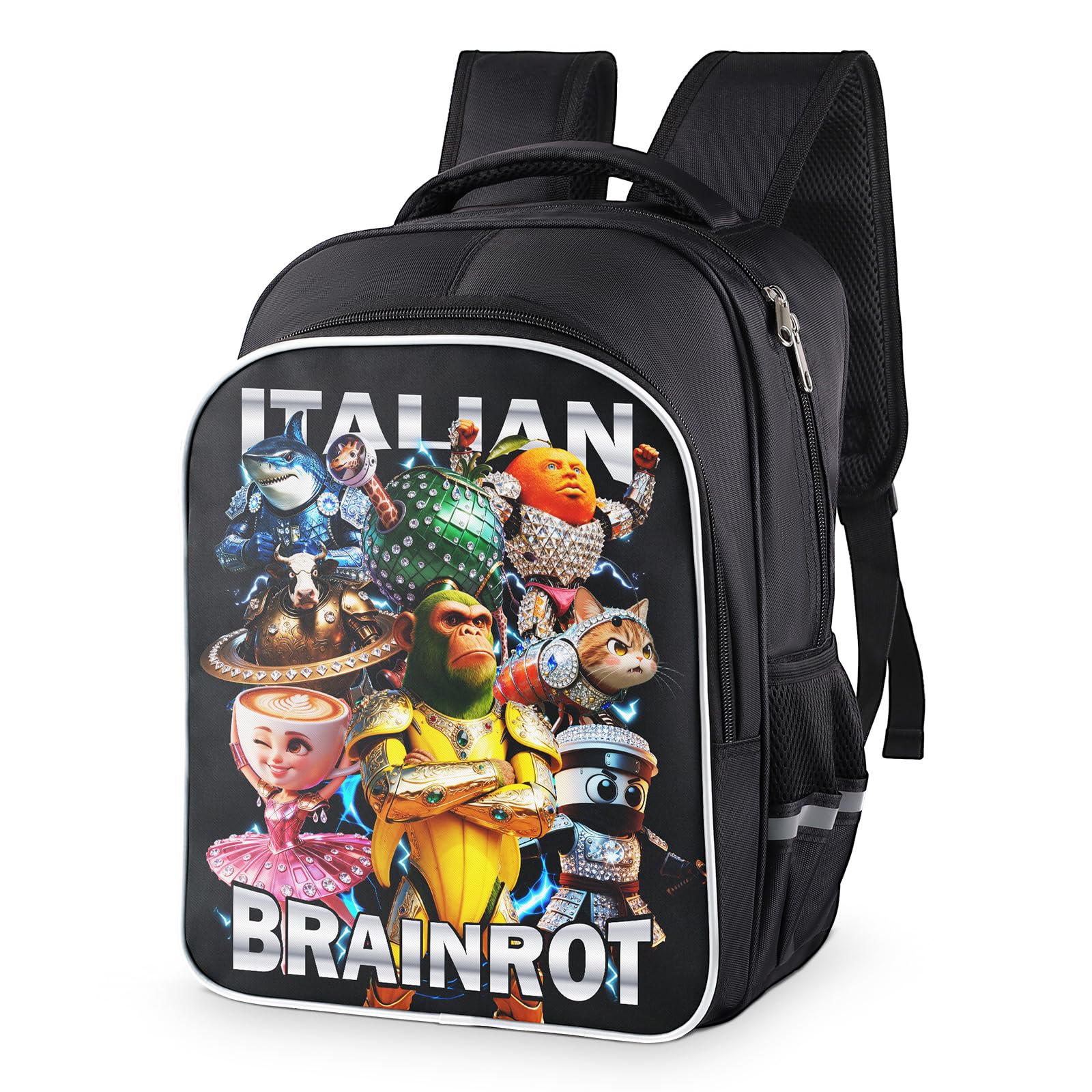 CozyNuukee Italian Brainrot Backpack, Brainrot Backpack, Universal Large Capacity Durable Backpacks, Casual Daypack Backpacks,Travel Lightweight