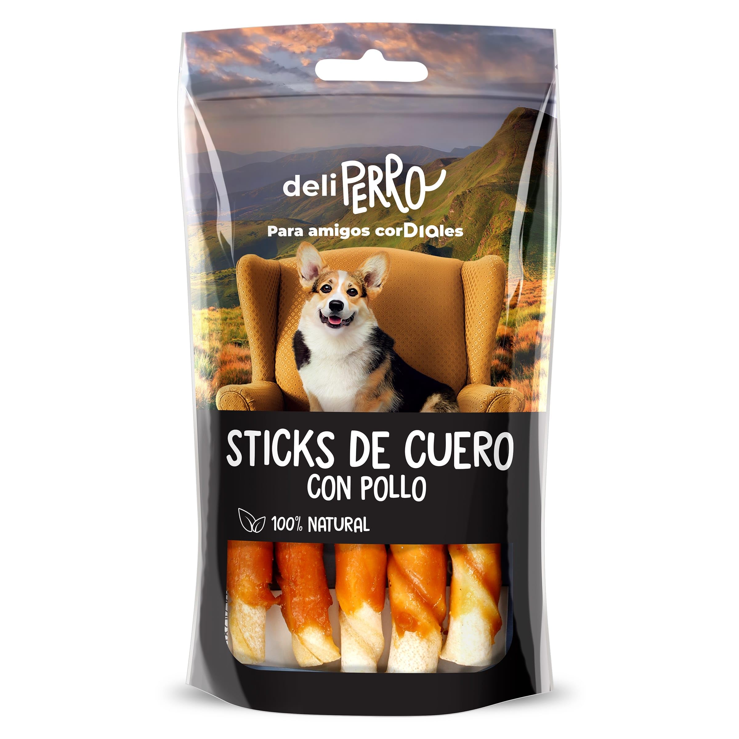 DIA DELIPERRO Snack para Perros Sticks de Cuero con Pollo Bolsa 80 gr