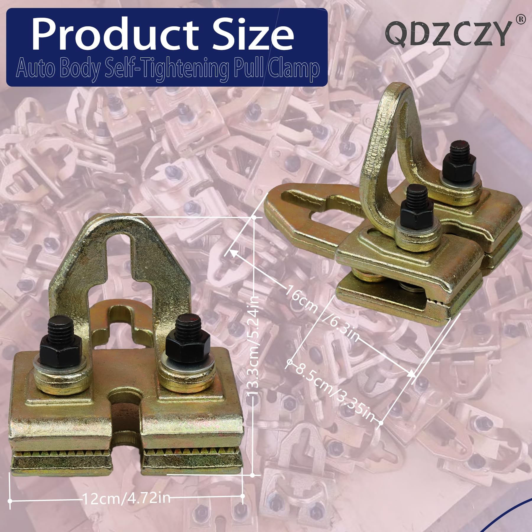 Heavy Duty 5 Ton Right Angle Two Way Auto Body Pull Clamp Kit for Automotive Repair Frame Straightening and Dent Pulling Tool 180 Degrees (Right Angle Clamp)