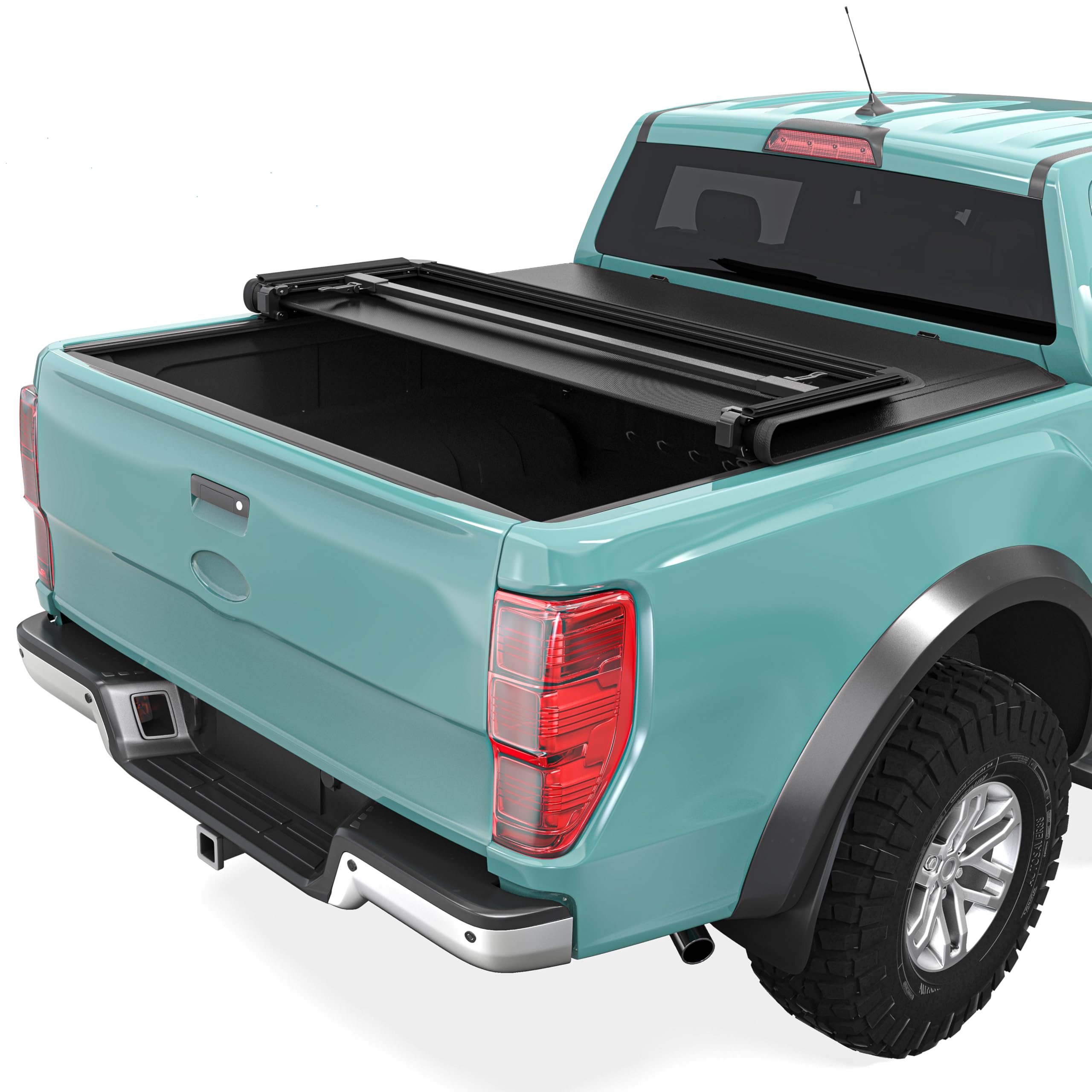 soft tri-fold truck bed tonneau cover for ford maverick 2022-2026 4.5ft bed | soft tri-folding truck bed cover compatible with ford maverick 2022 2023 2024 2025 2026 4.5 feet bed pickup