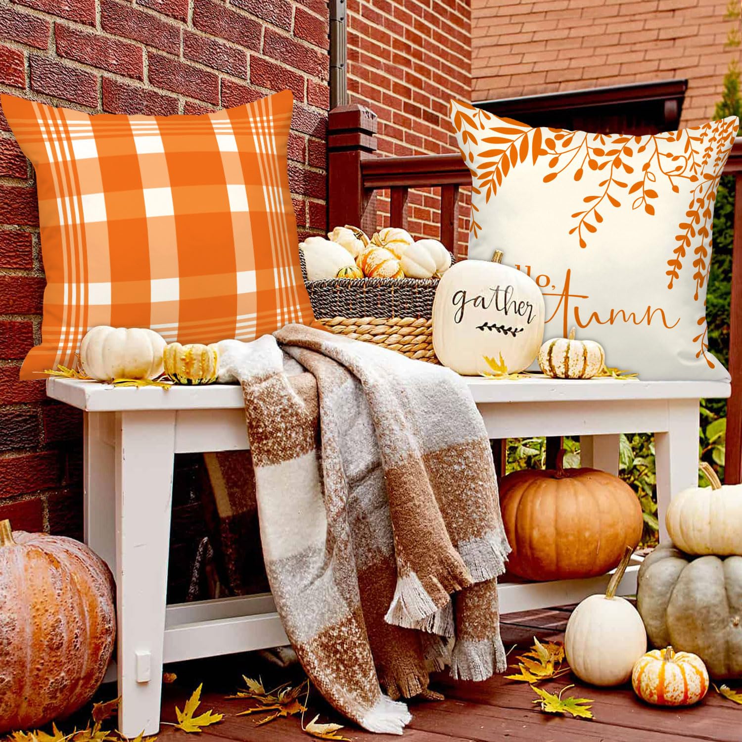 Benjia Lot De 4 Pièces Housses De Coussin Déco Automne 40x40