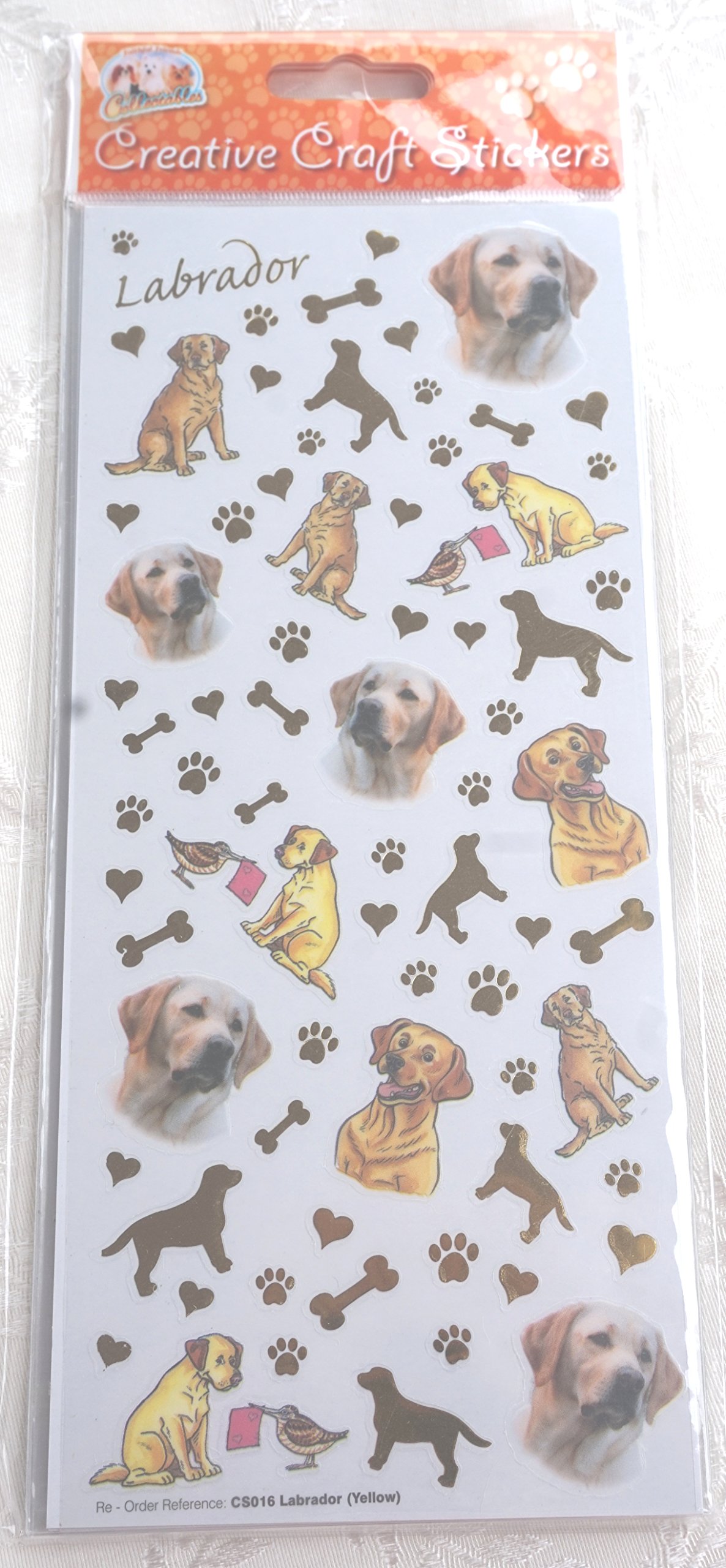 Dog Breed Craft Stickers - Golden Yellow Labrador - for Scrapbooking, Card Craft ETC