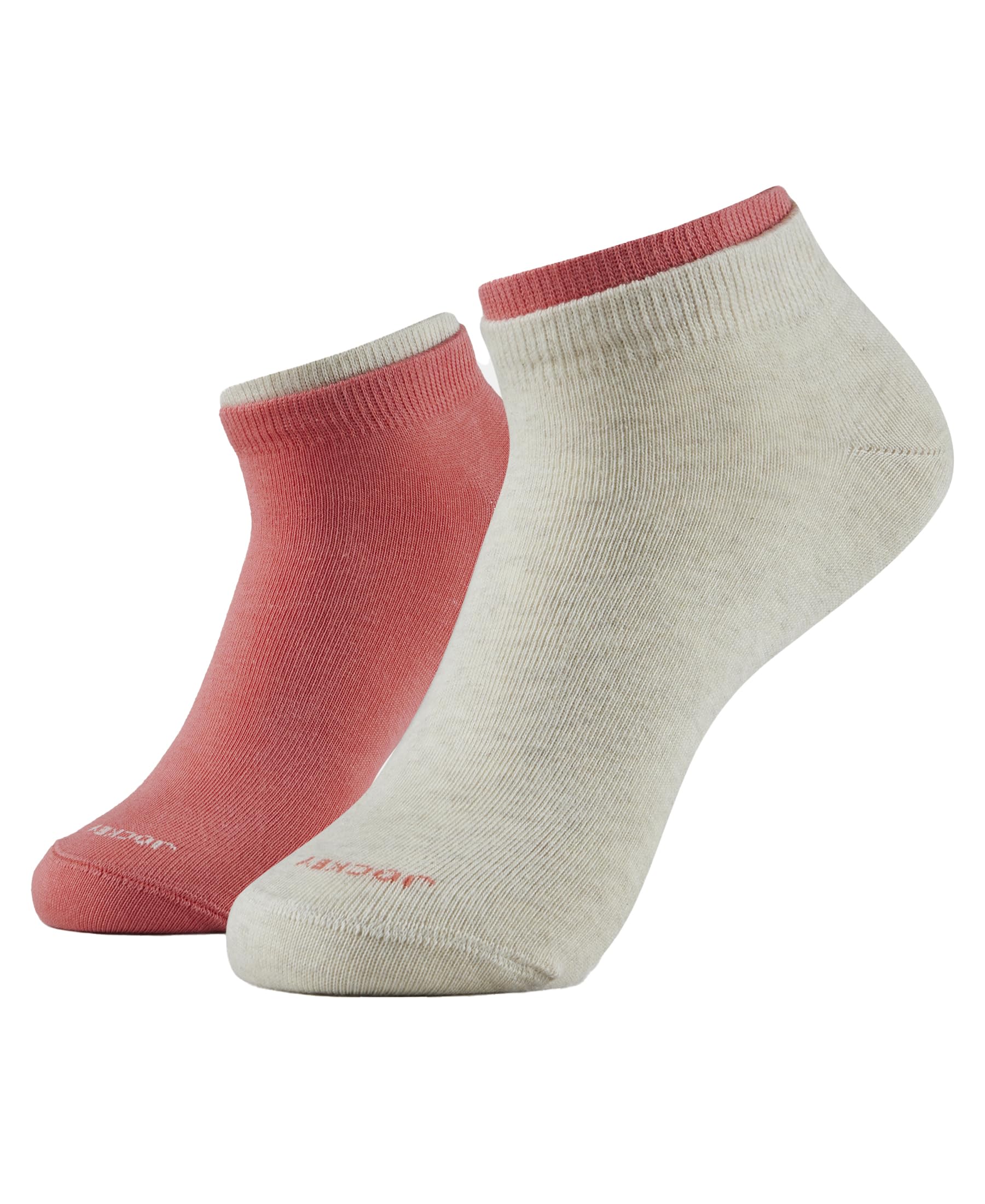 Women's Low Ankle Length Compact Cotton Stretch Socks with StayFresh Treatment (Pack of 2) 7491_Cream Mel&Dubarry_Free Size-image-1