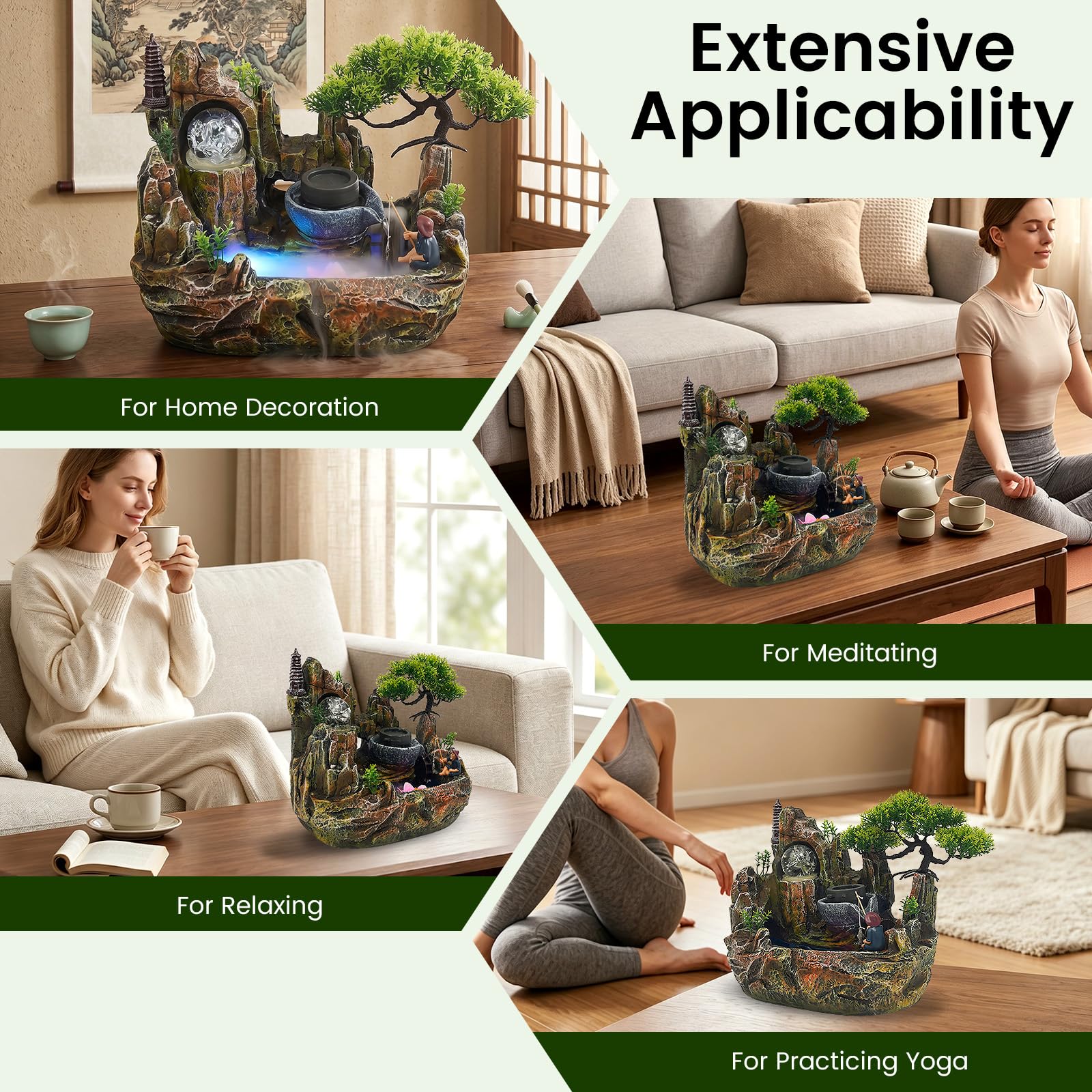 SHZICMY Éclairage de jardin en cascade - Plante verte - Décoration pour l'intérieur et le bureau