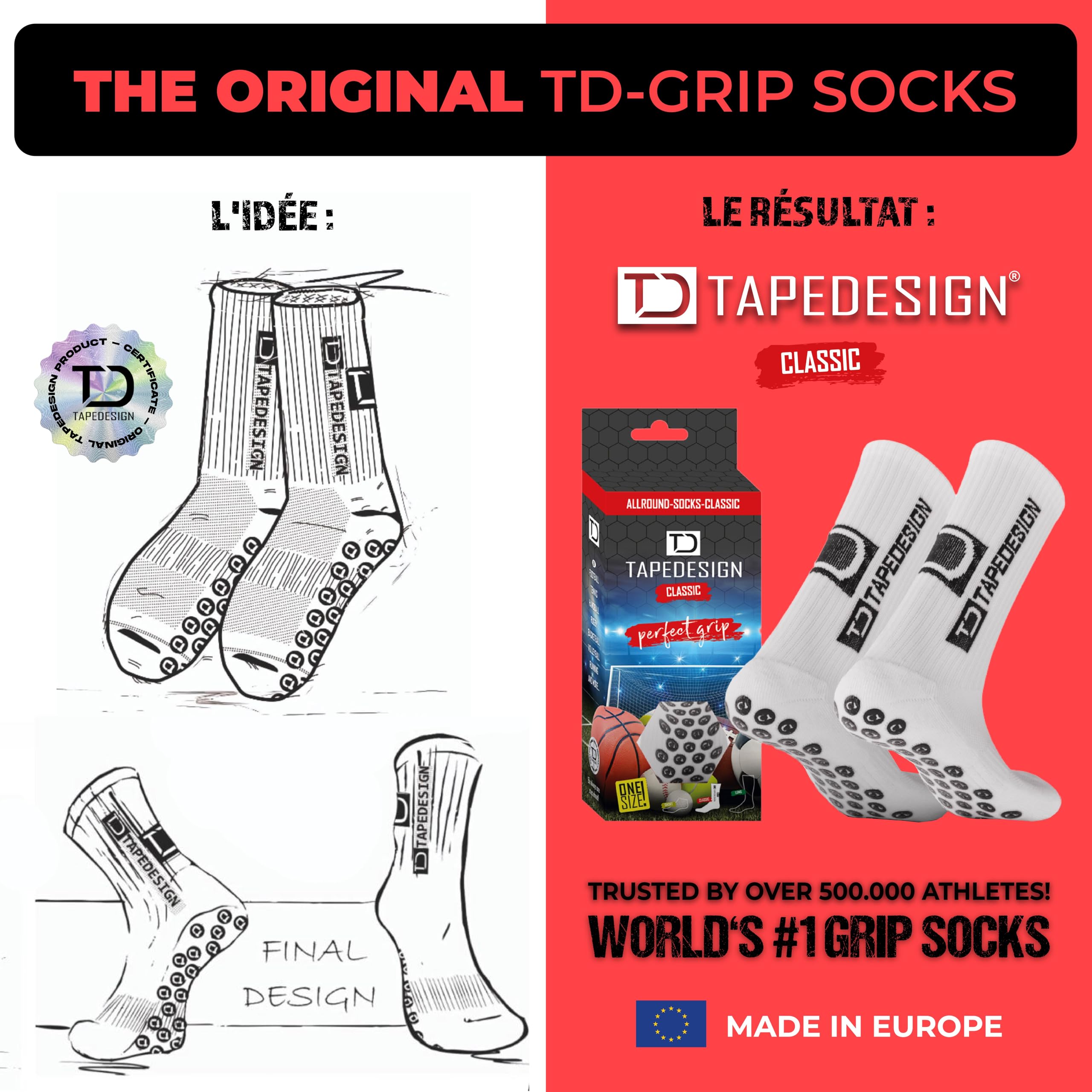 Tapedesign Doppelpack Allround Socks Classic Lot de 2 paires de chaussettes polyvalentes Classic Homme (lot de 2)