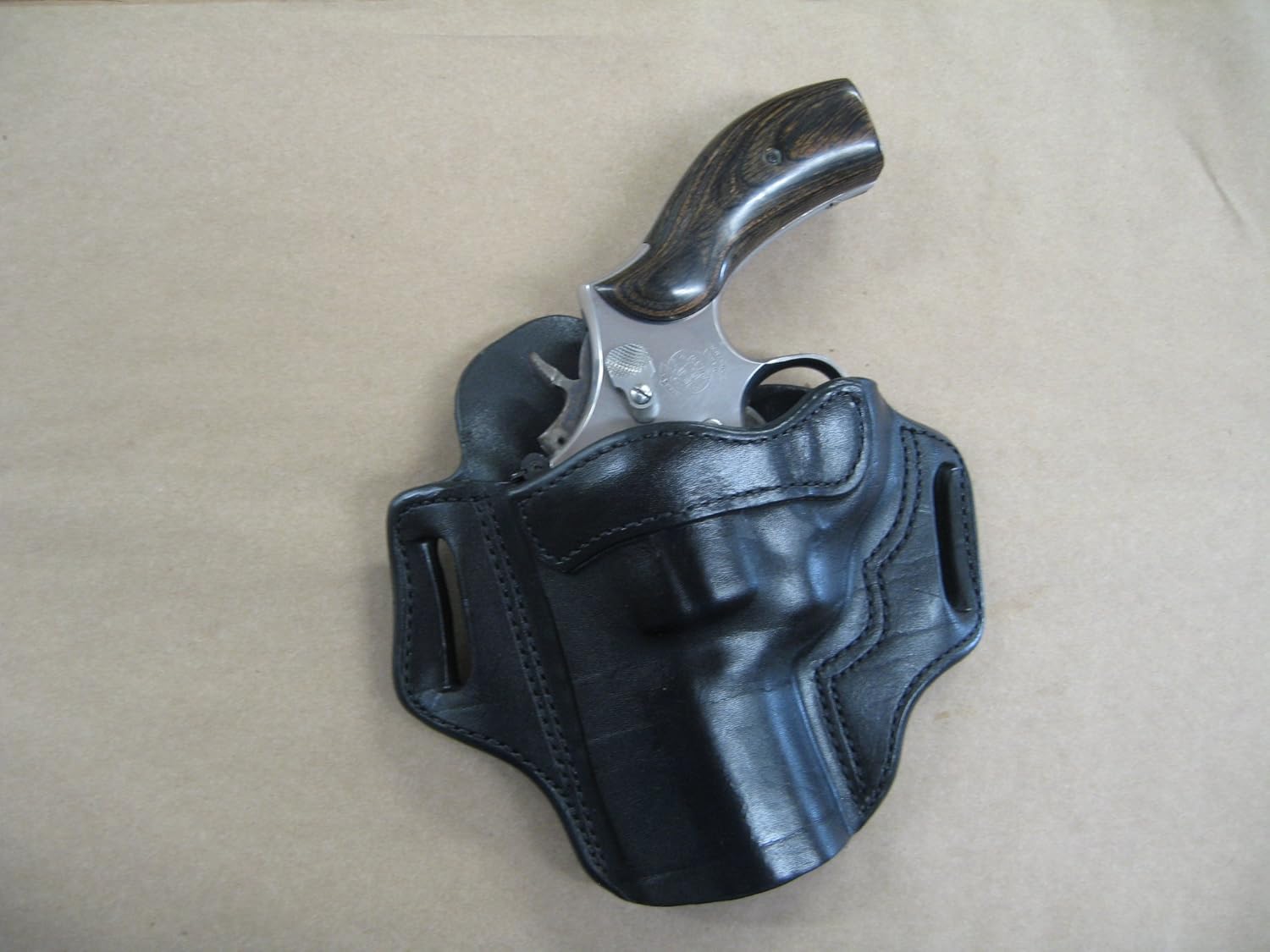 Azula Gun Holsters Colt Python Revolver 2-3" Barrel Leather 2 Slot Pancake Belt Holster Black CCW LH