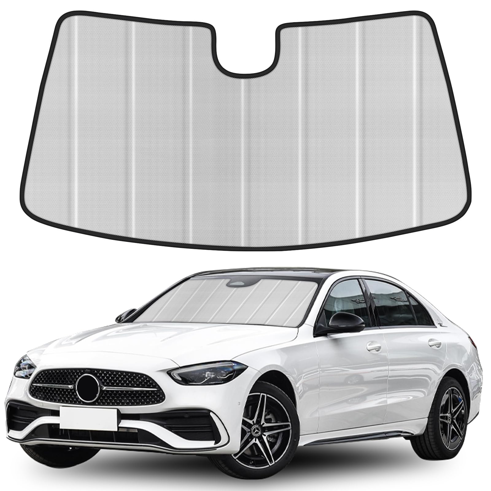Copertura per parabrezza pieghevole auto per Mercedes Classe C 2022-2025, copertura per parabrezza pieghevole, parasole pieghevole sul parabrezza