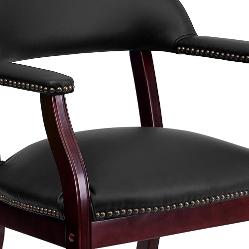 Vista 6 de Flash Furniture Diamond Black LeatherSoft Conference Chair with Accent Nail Trim