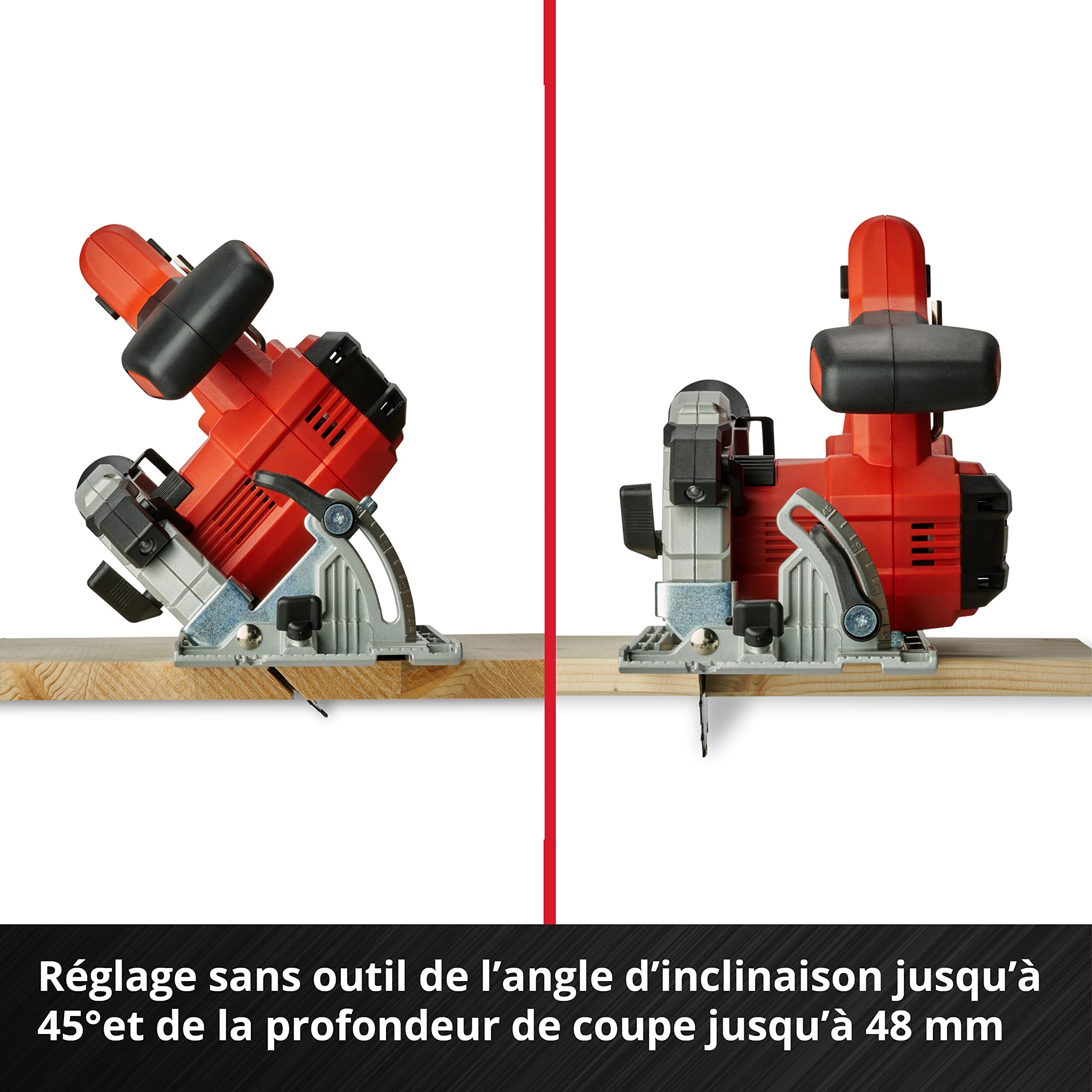 Einhell Scie circulaire Ø150mm sans fil TE-CS 18/150 Li-Solo Power X-Change (18V, Réglage sans outil de la profondeur de coupe et de l’angle d’inclinaison, LED) Livré sans Batterie ni Chargeur