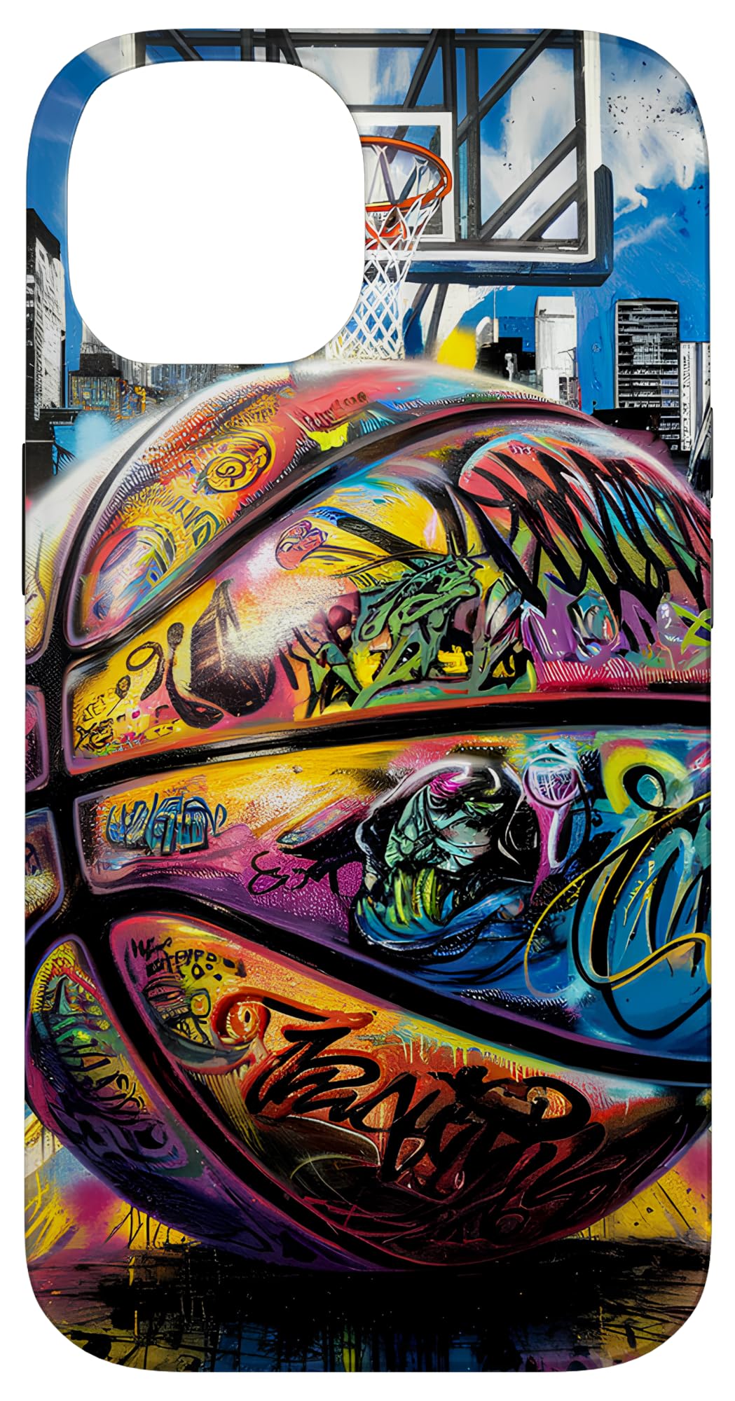 iPhone 14 Graffiti Basketball Urban Art Sports Design Case