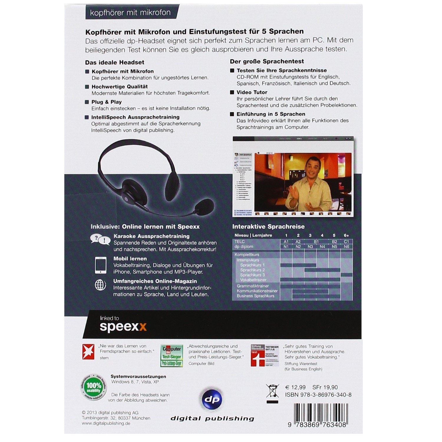 interaktive sprachreise sprachkurs 1 english + headset: der selbstlernkurs für anfänger & wiedereinsteiger / Paket