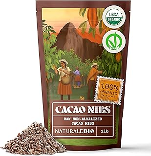 NaturaleBio Cacao Nibs Organic 1 lb. Unsweetened, Non-Alkalized and Pure...