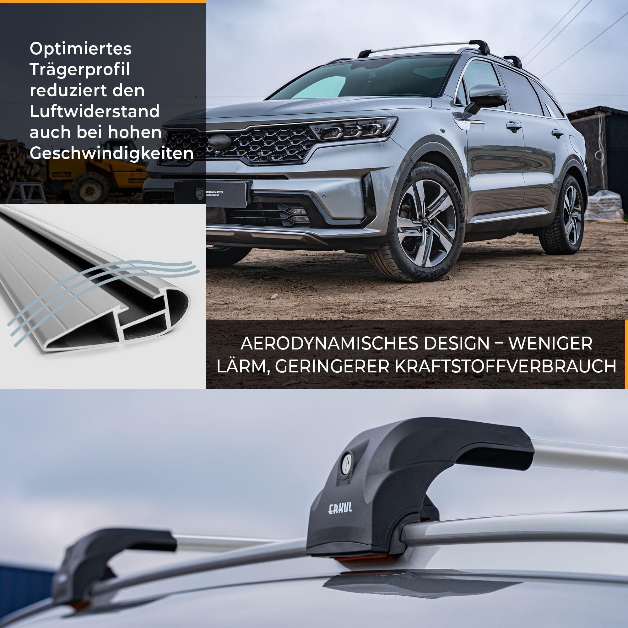 CHROMEMASTER Dachgepäckträger Relingträger Dachträger Kompatibel mit Ford Tourneo Connect 2013-2022 ; Dient der Montage von Dachboxen, Fahrradträger, Leiter | Dachgepäckträger Für Reisen Und Alltag