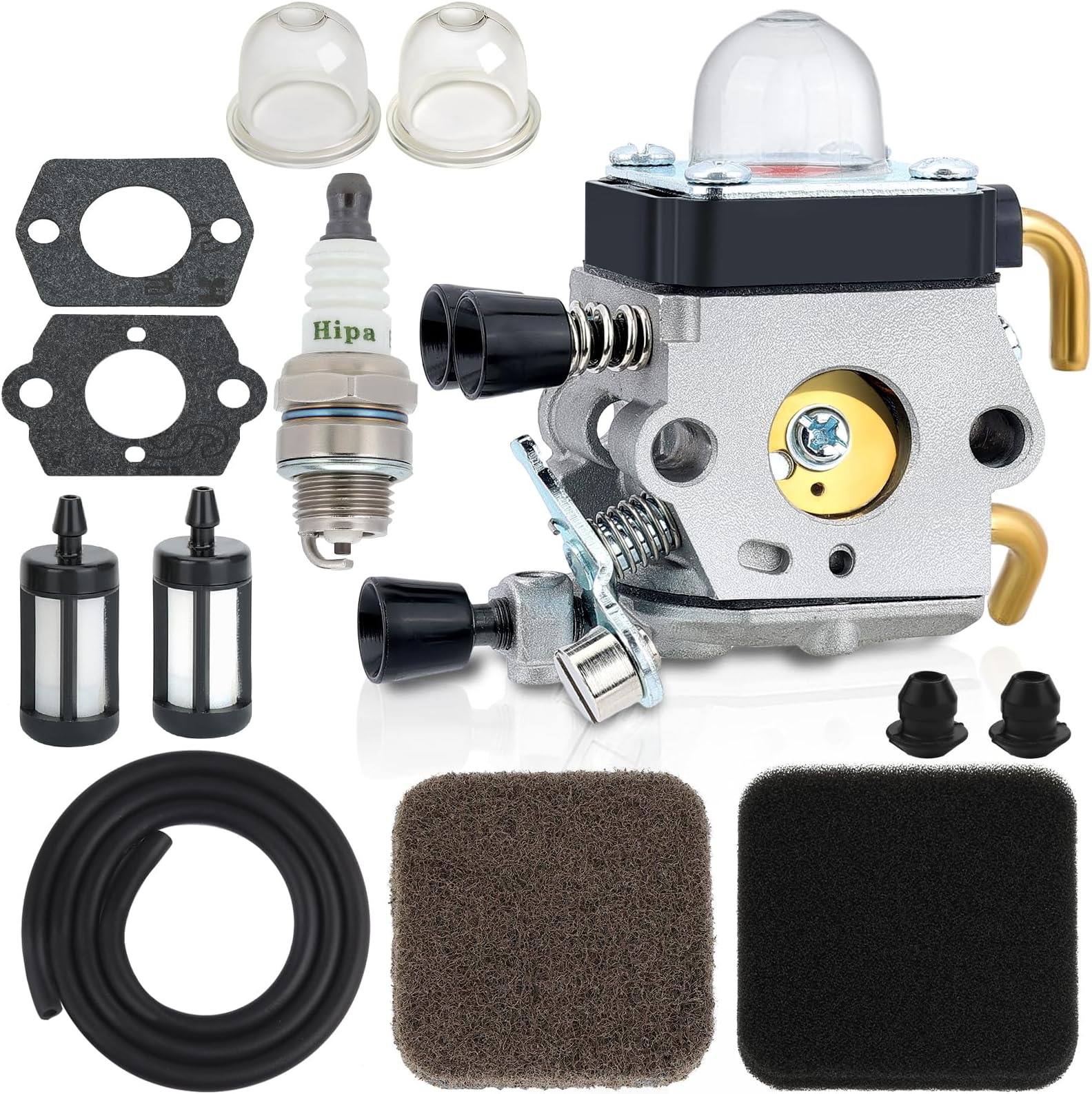 FS80R Carburetor for STHIL FS85 FS85R FS80 FS72 FS74 FS75 FS76 FS85RX HS72 HS74 HS75 HS76 HS80 HS85 HL75 FH75 FC75 FC85 KM80 HT70 HT75 String Trimmer Weedeater w Maintenance Kit