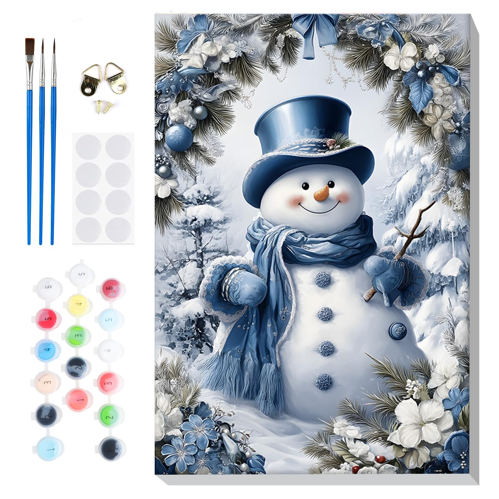 Peinture Par Numéro Pour Adultes Peinture De Noël Par Numéros Pour Adultes Débutants Peinture à L'huile Sur Toile Arbre De Noël 40,6 X 50,8 Cm