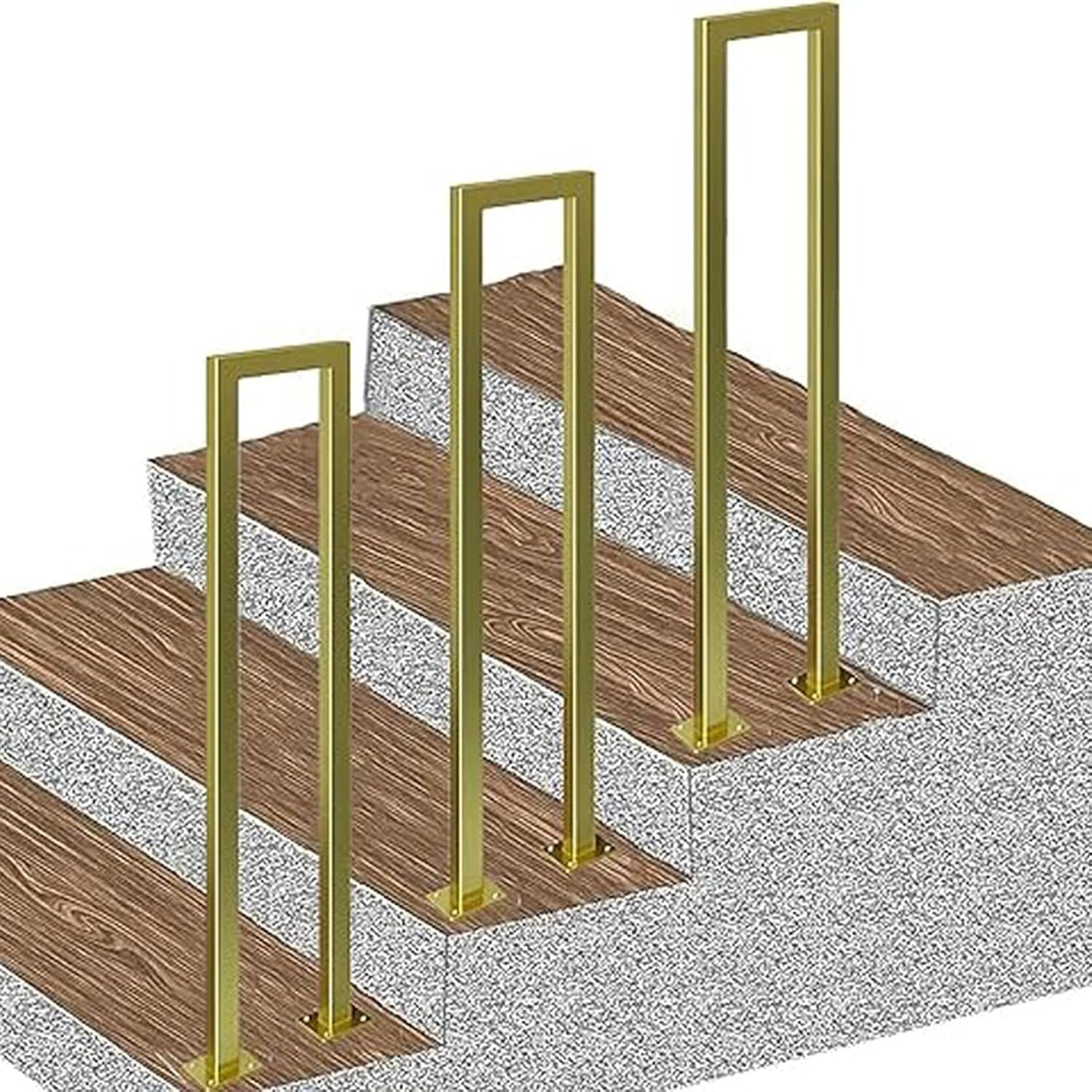 Stair Railing Indoor, Hand Rails for Outdoor Steps, 1.1/1.4/1.8/2.1/2.4/2.7/2.9/3.1/3.3ft Staircase Guardrail, for Stairs Villa, Garden, Loft Support Bar(55CM/1.8FT)