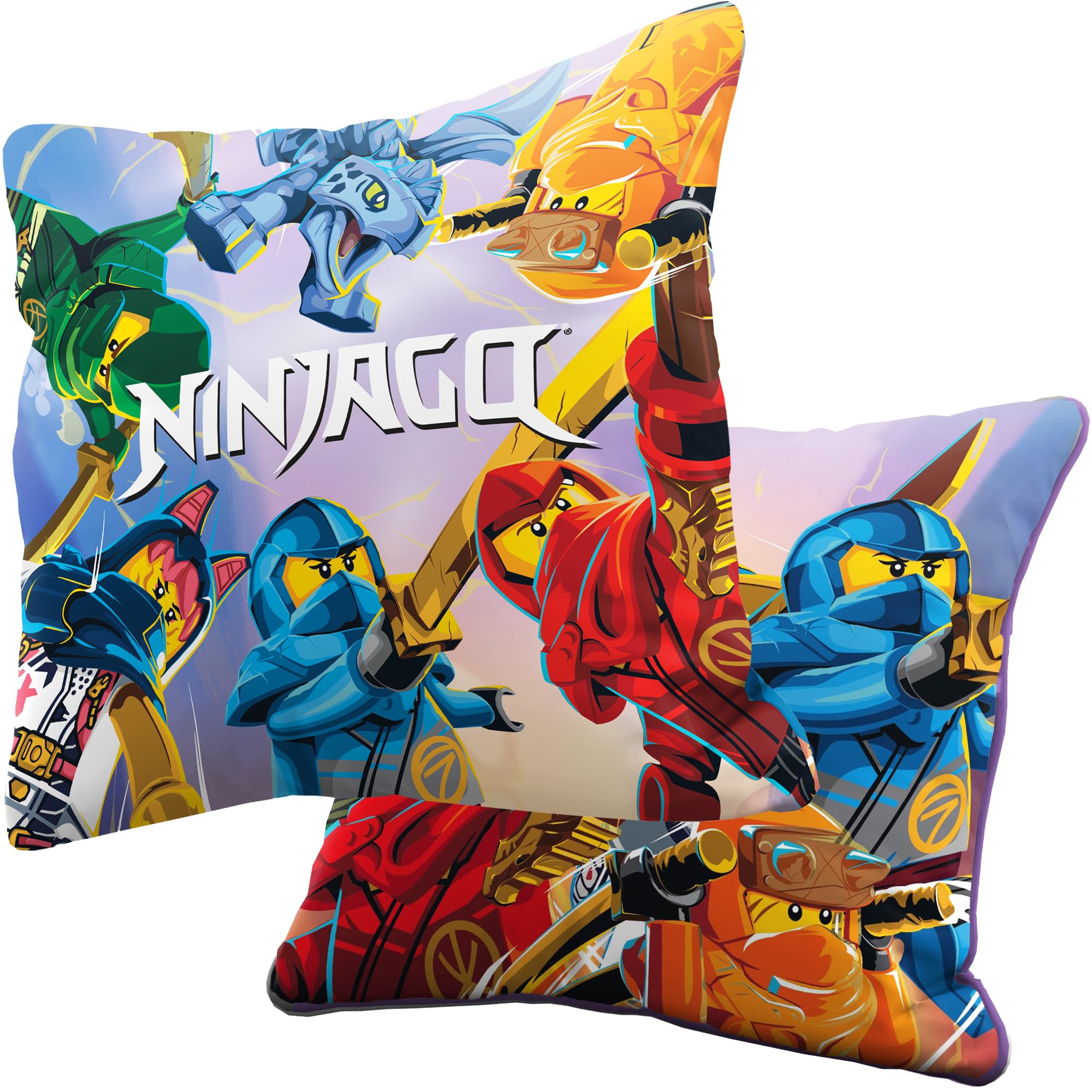 Großes Lego Ninjago Kissen Final Battle 40 cm 40 cm Dekokissen Kuschelkissen Auto-Kissen Autokuschelkissen Zierkissen Schmusekissen Kopfkissen pass.