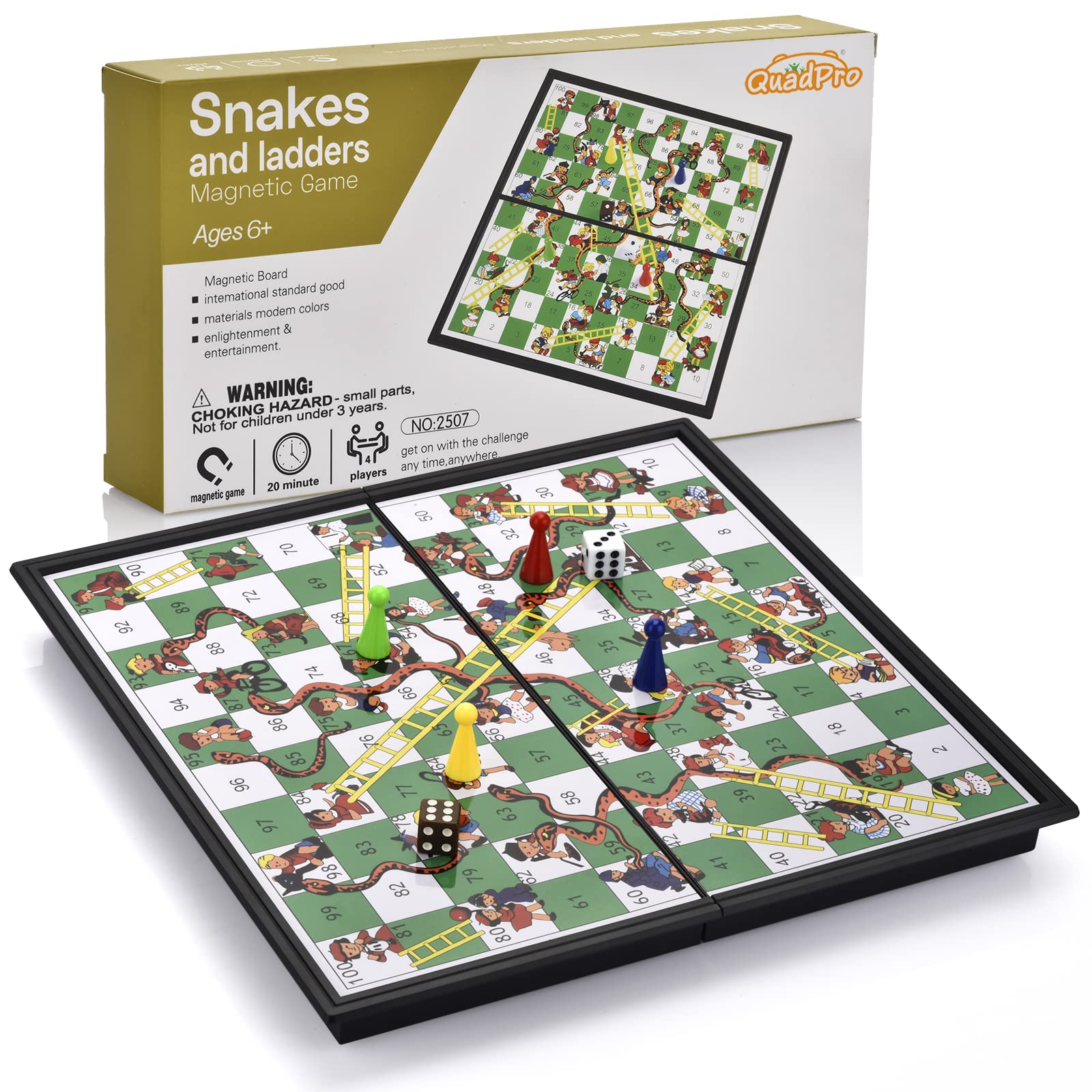 Buy QuadPro Chutes Snakes and Ladders Board Games Set with