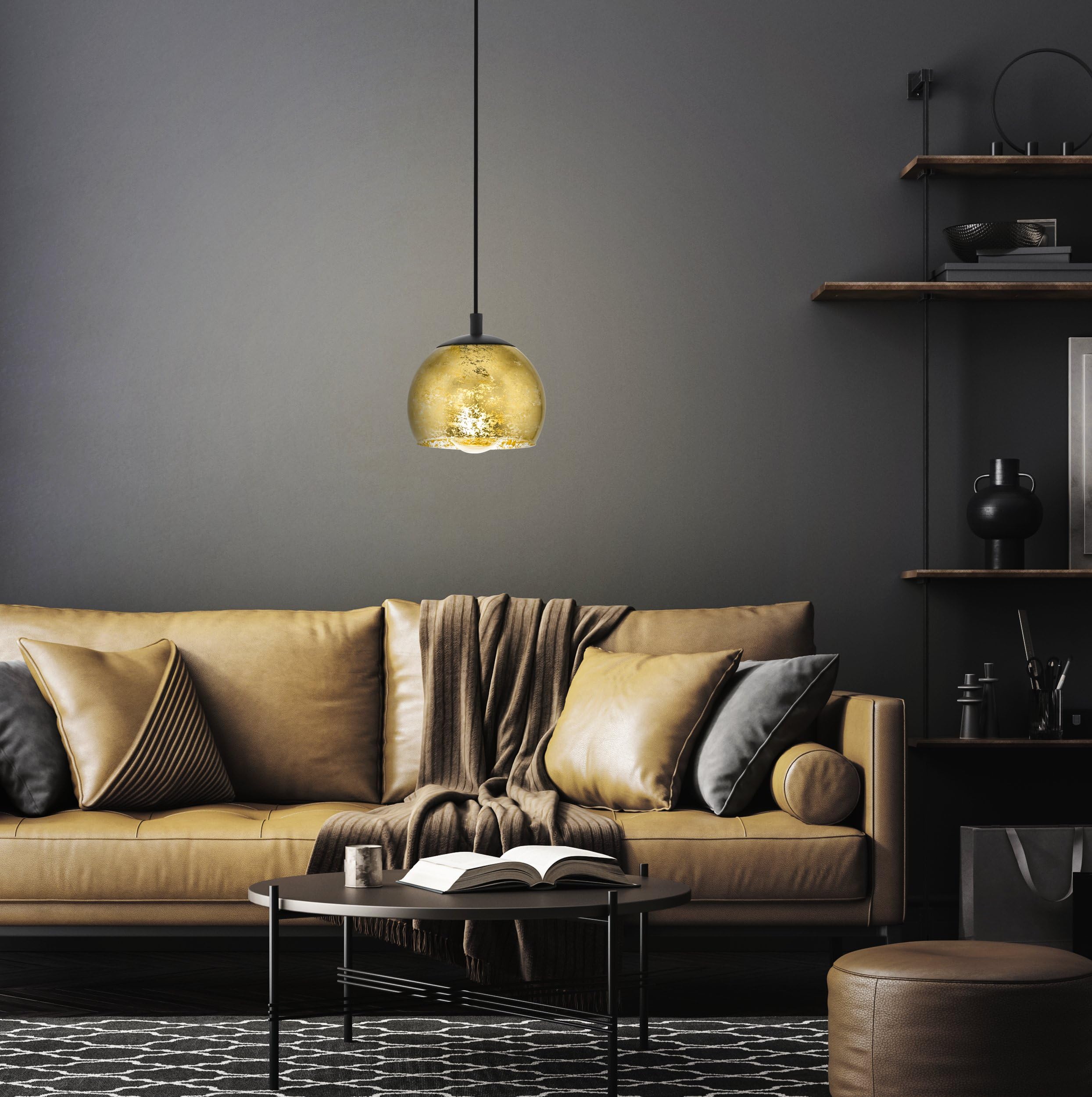 Eglo Suspension luminaire Alabraccin, lampe de plafond suspendue, lustre