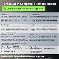 Vista 3 de Teclado universal inalámbrico para abridor de puerta de garaje sin llave, compatible con LiftMaster, Chamberlain, Craftsman, Genie, Linear, Wayne