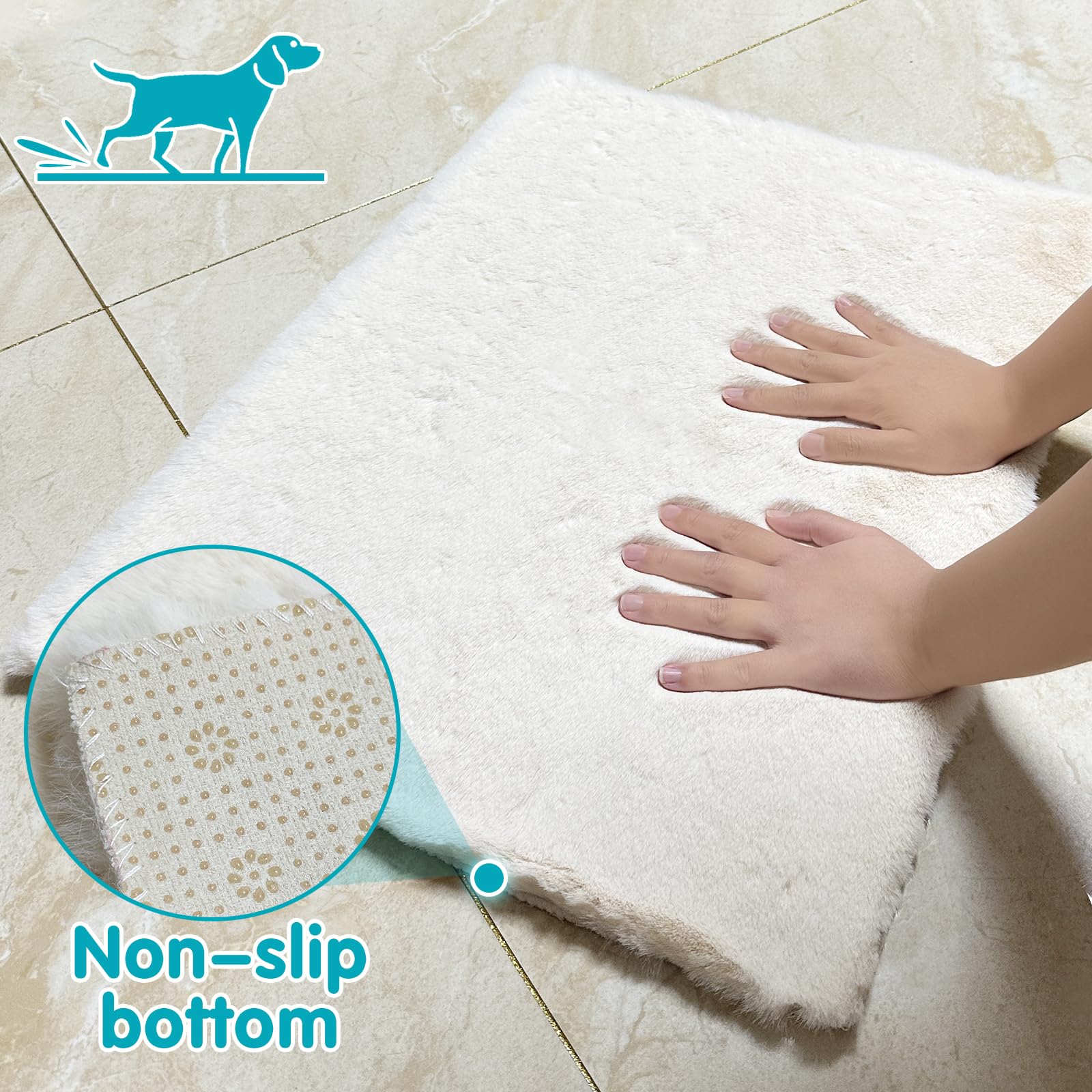 Ostlttyn Dog Bed Washable 76x54 cm Dog Crate Mattress for Small Dogs Waterproof Ultra Soft Orthopedic Puppy Beds Mat with Anti-Slip Bottom - Image 3