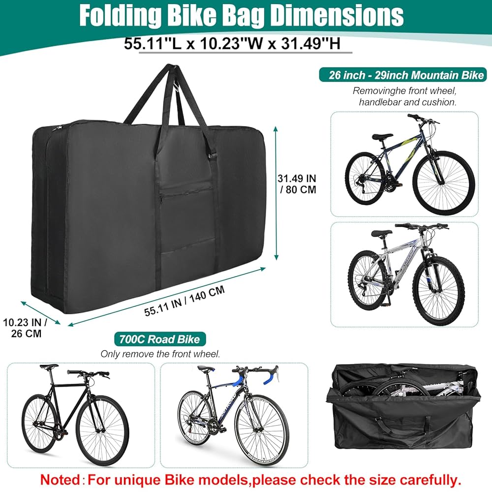 Folding Bike Bag,Sturdy Bicycle Travel Carry Bag with Strong