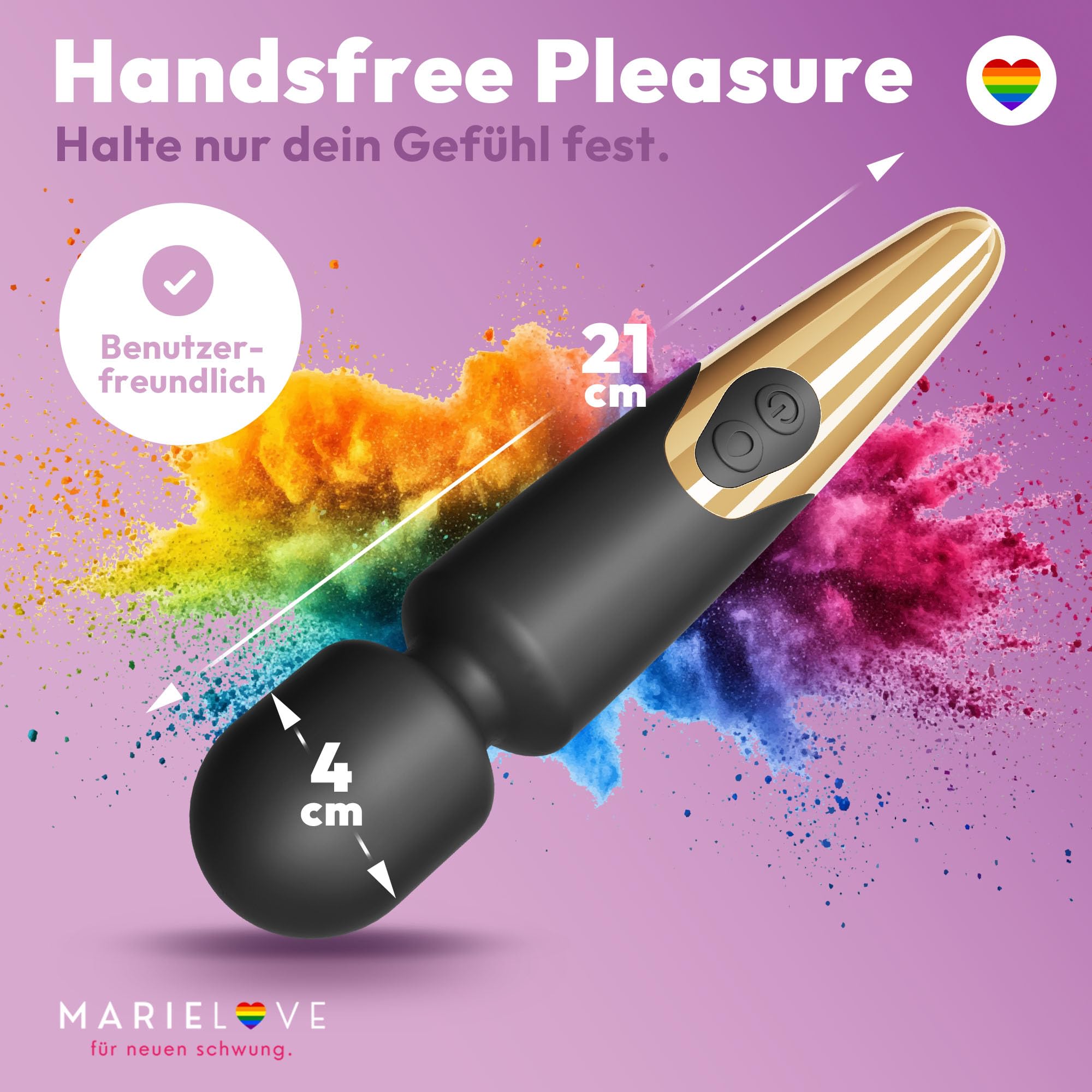 Magic Wand Vibrador Inalámbrico para Mujeres – Varilla de masaje con estimulación del clítoris y batería – 10 modos, juguete sexual para parejas y solos