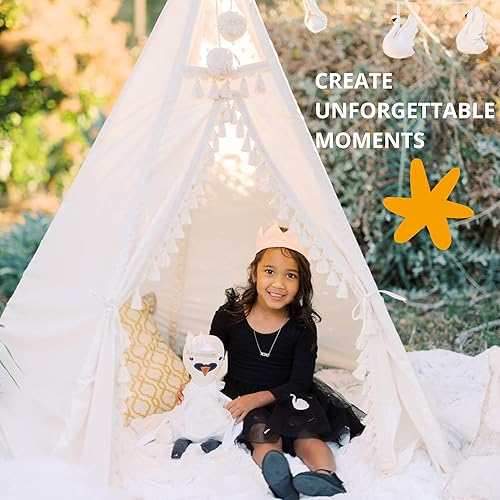 Miniatura 2 de Tienda de campaña tipi original para niños  Tienda de campaña para niñas y niños  Tienda de campaña de lona natural para niños pequeños de 3 a 5