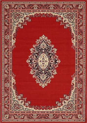 Vista 129 de Unique Loom Reza Collection- Alfombra, Polipropileno, Marrón Marrón/ marfil