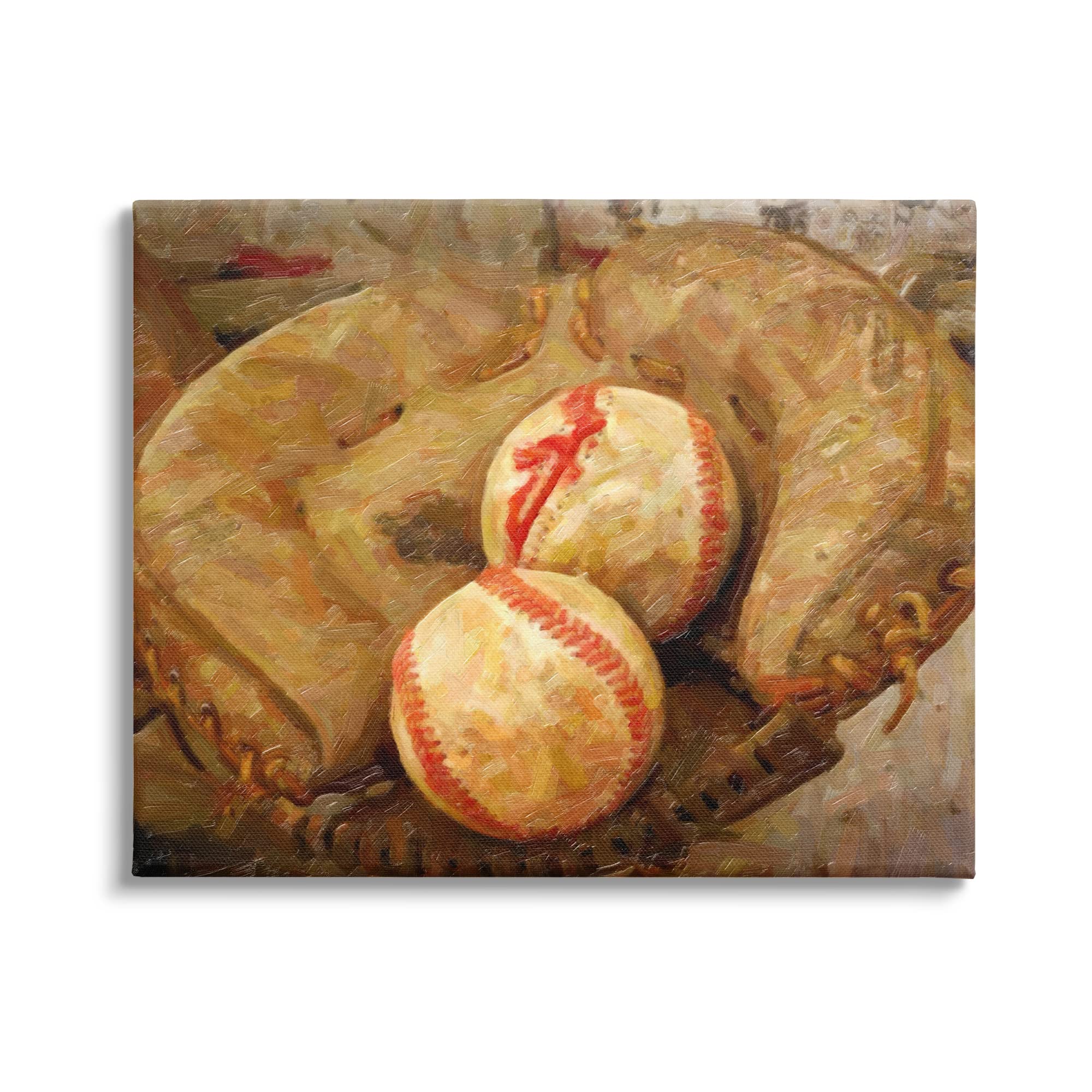 Stupell Industries Detailed Baseball Glove Mitt Holding Sports Balls, Design by Graffitee Studios