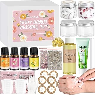 Body Scrub Selber Machen Set, JUYRLE Körperpeeling Bodyscrub Making Kit für Damen Herren, Kreative Bastelset Erwachsene DIY Feuchtigkeitsspendend & Pflegend Kosmetik Set, Als Geschenk