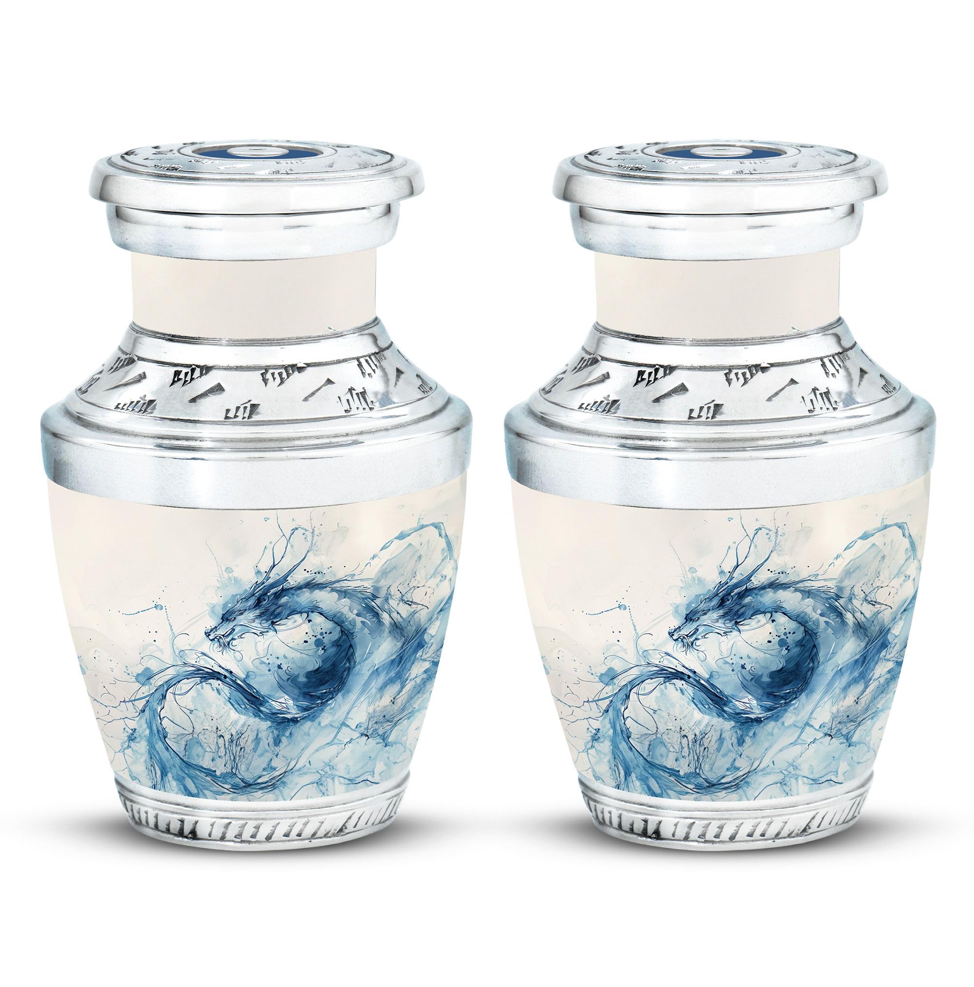YATHABHISA Dragon Urn, Pack of 2 - Keepsake Mini Cremation Urns for Adults - Funeral Decorative Urns - Small Urn for Human Ashes for Adult Male & Female - Memorial for Human Remains — image 1