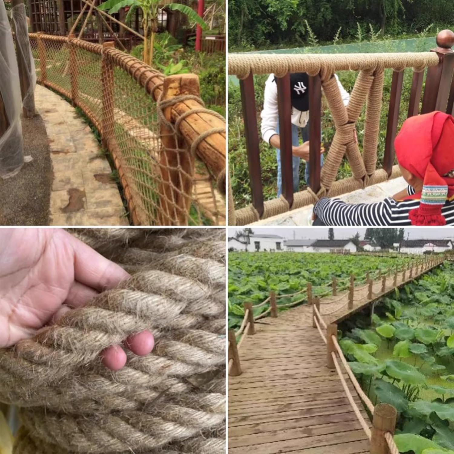 Natural Jute Twine Strin, Bulk Hemp Jute Rope Ideal for Tug of War, Deer Hunting, Nautical, Crafts, Swing, Packing Material Burlap Ribbon, Christmas Knitting Macrame Decoration(35mm/100 Feet)