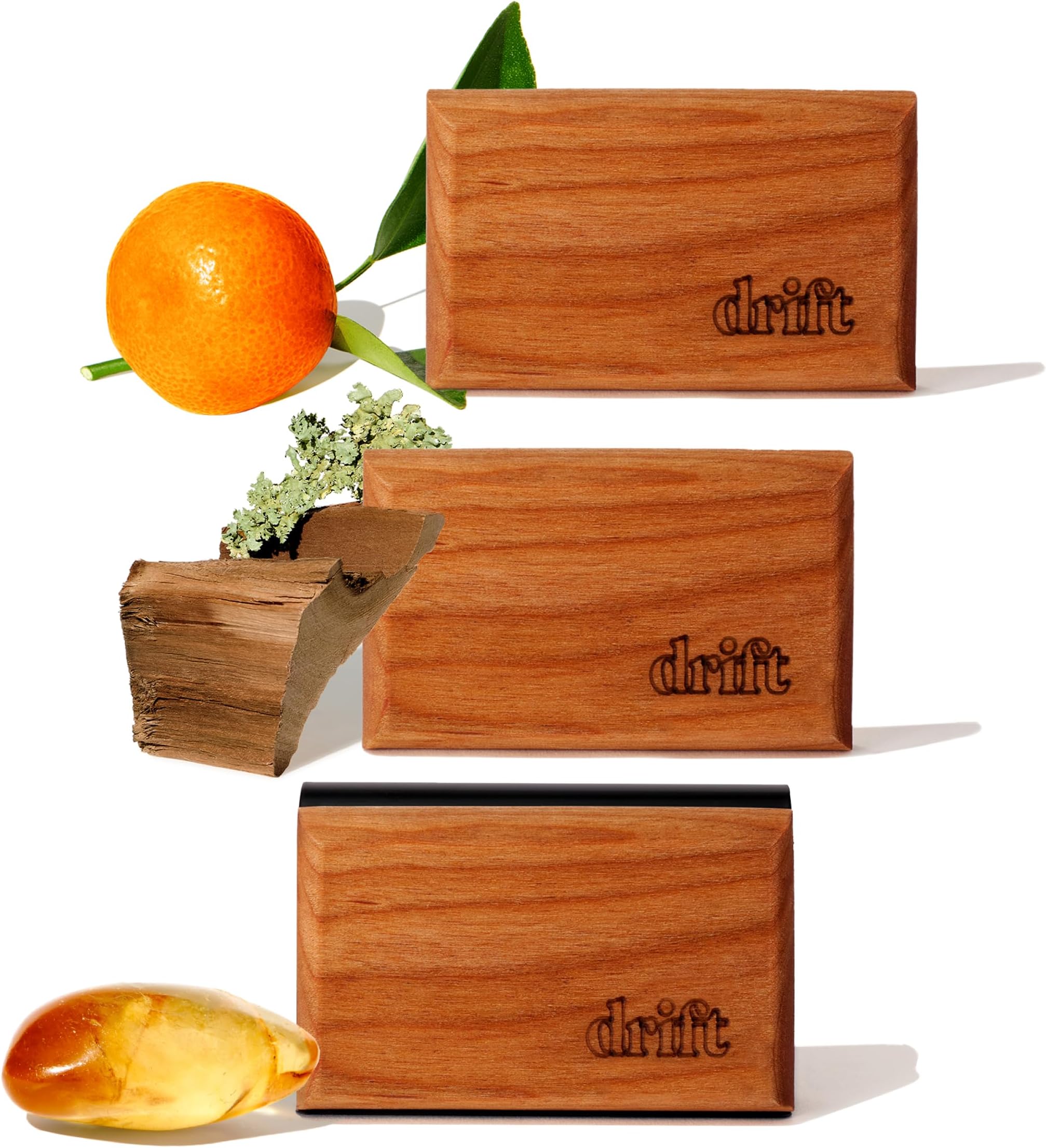Drift Car Air Freshener - Wood Fragrance - Automotive Odor Eliminator - Car Fresheners Long Lasting - Variety 3 Pack - CLIP INCLUDED