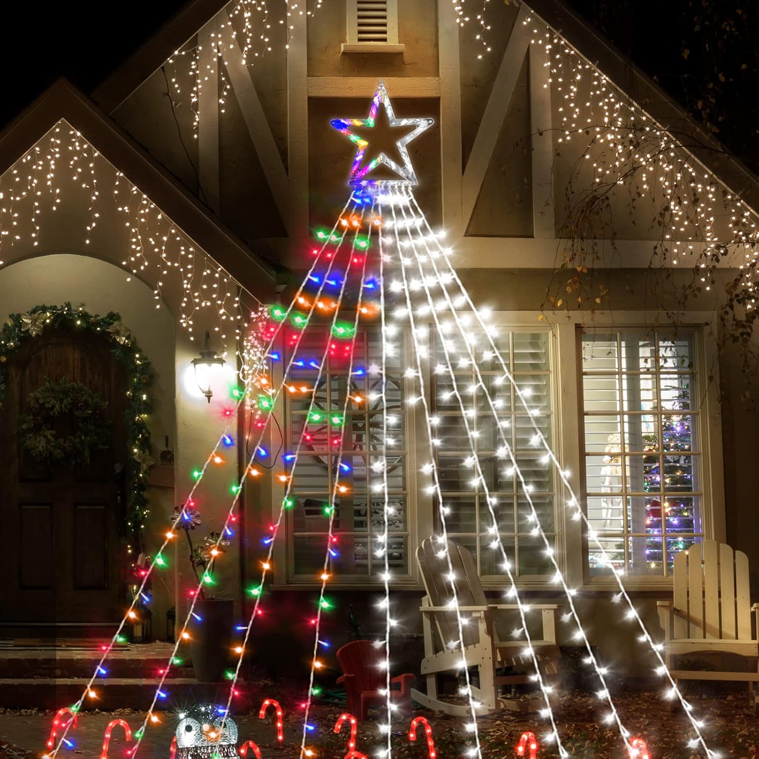 Christmas String Lights Outdoor Decoration XUNXMAS 300 LED Star Fairy Christmas String Lights Outdoor