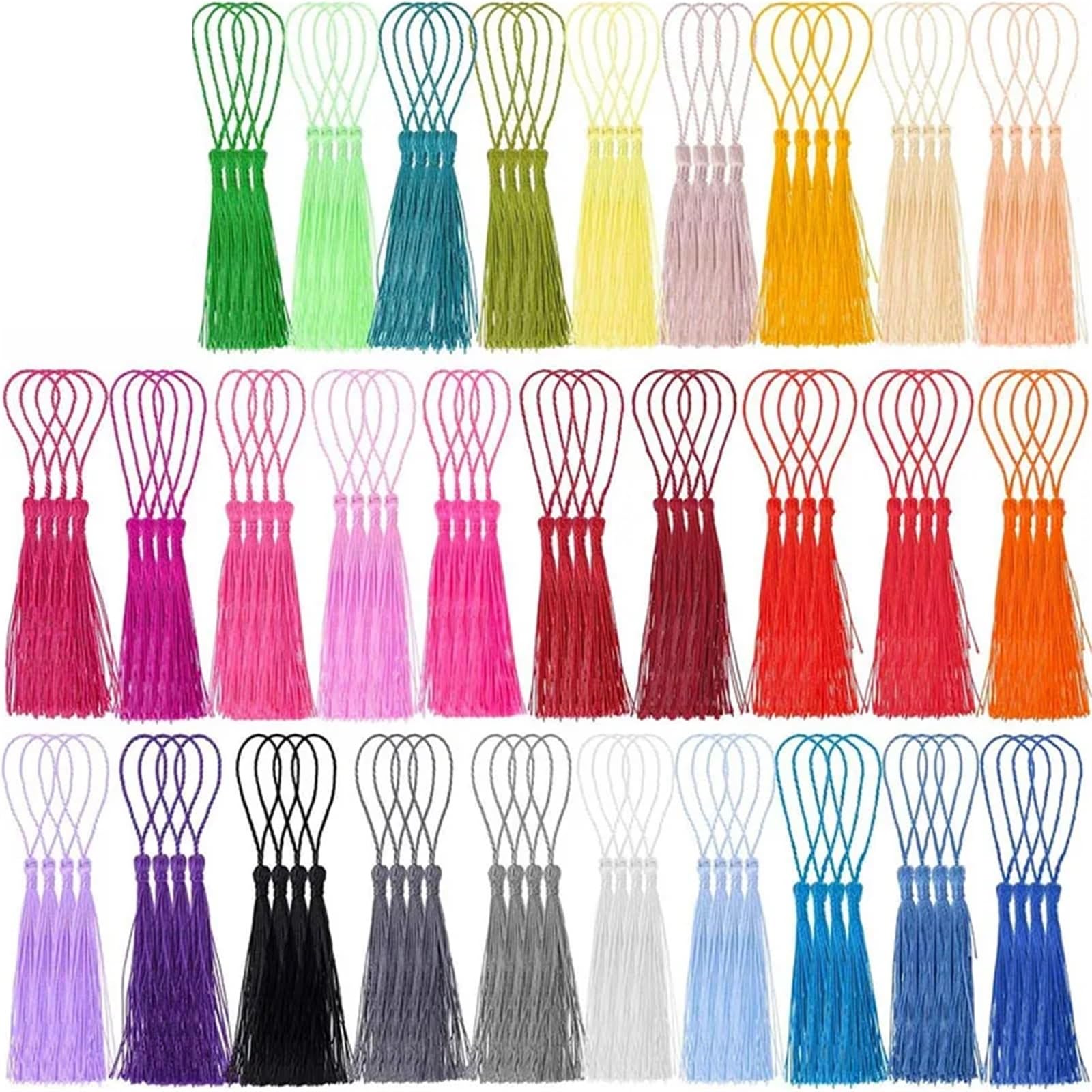 50 Stück/Packung 13 cm Quasten, Seidenfransen, seidige Floss-Lesezeichenquasten Für DIY Bastelzubehör