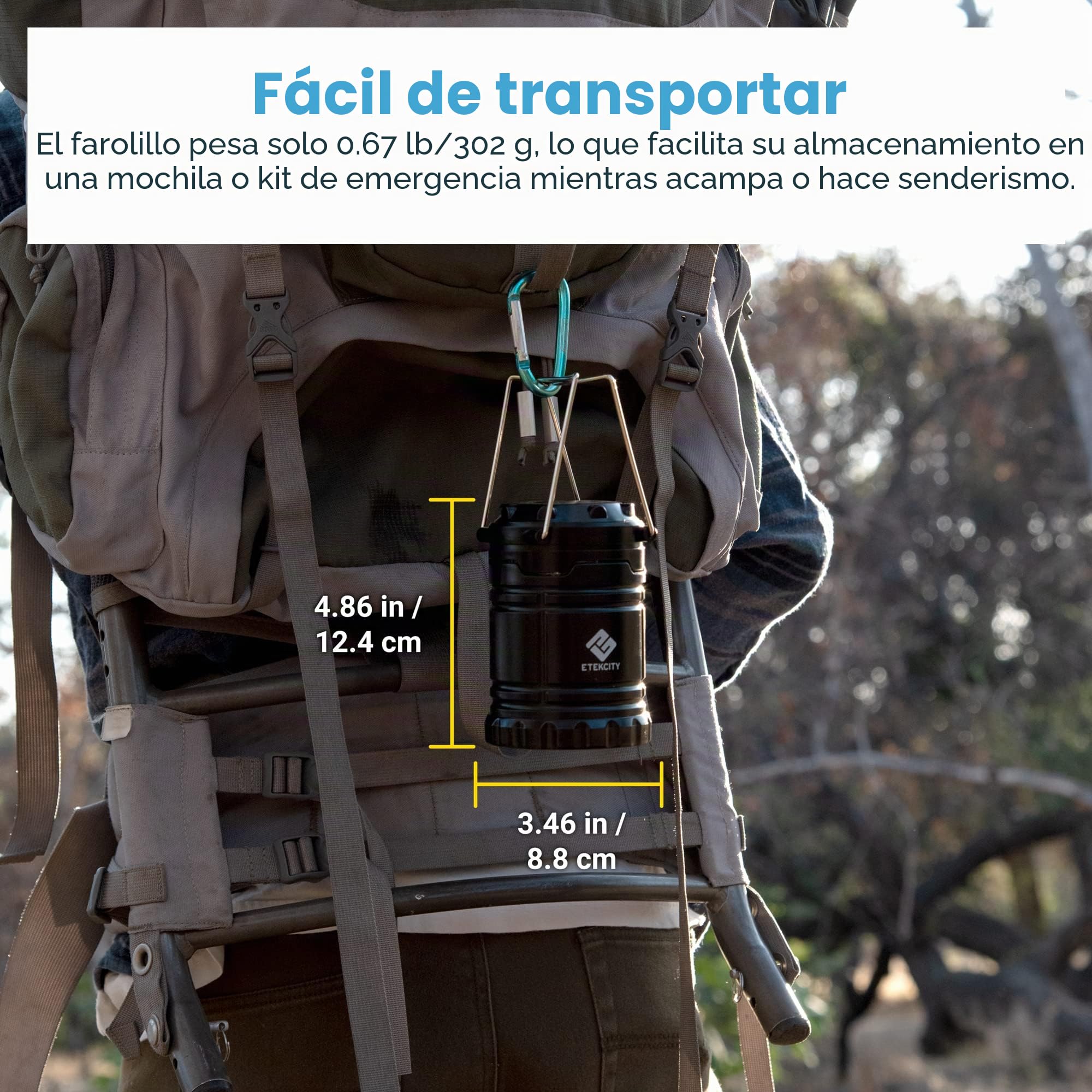 Etekcity Linterna de camping LED alimentada por pilas para cortes de energía, luz de emergencia para suministros de huracán, kits de supervivencia, lámpara operada, accesorios esenciales de equipo de