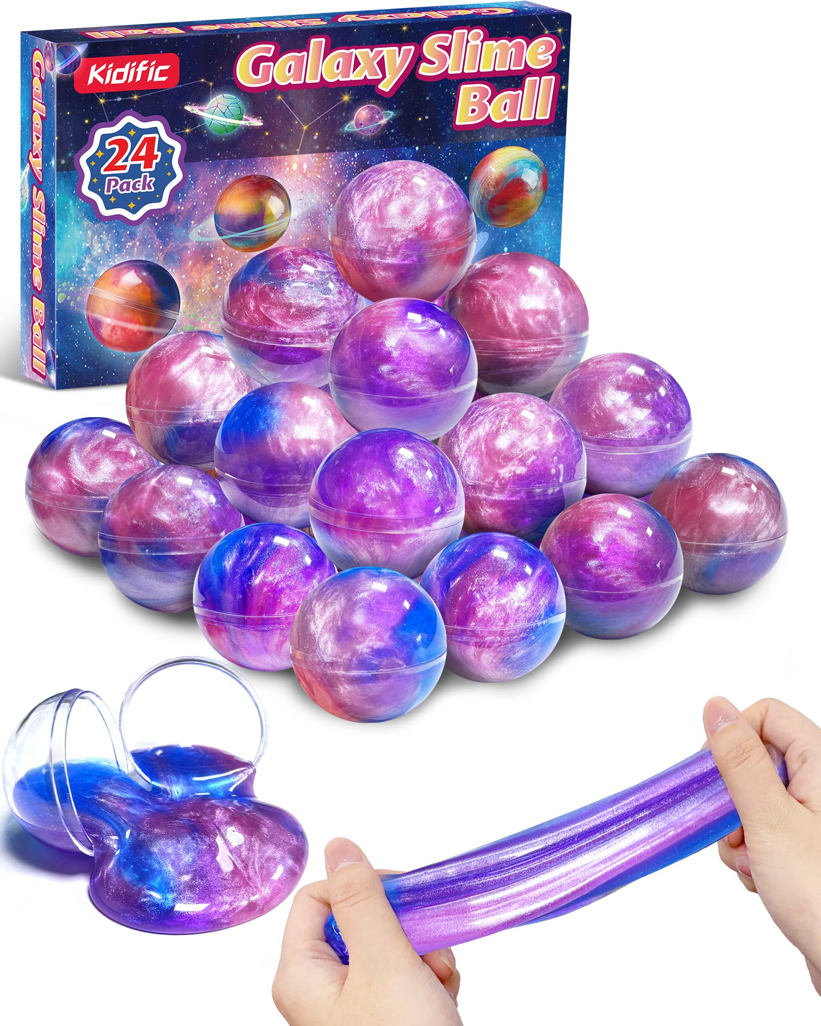 24 Pack Galaxy Slime Party Favors Classroom Prizes for Kids Teens 4-8, 8-12