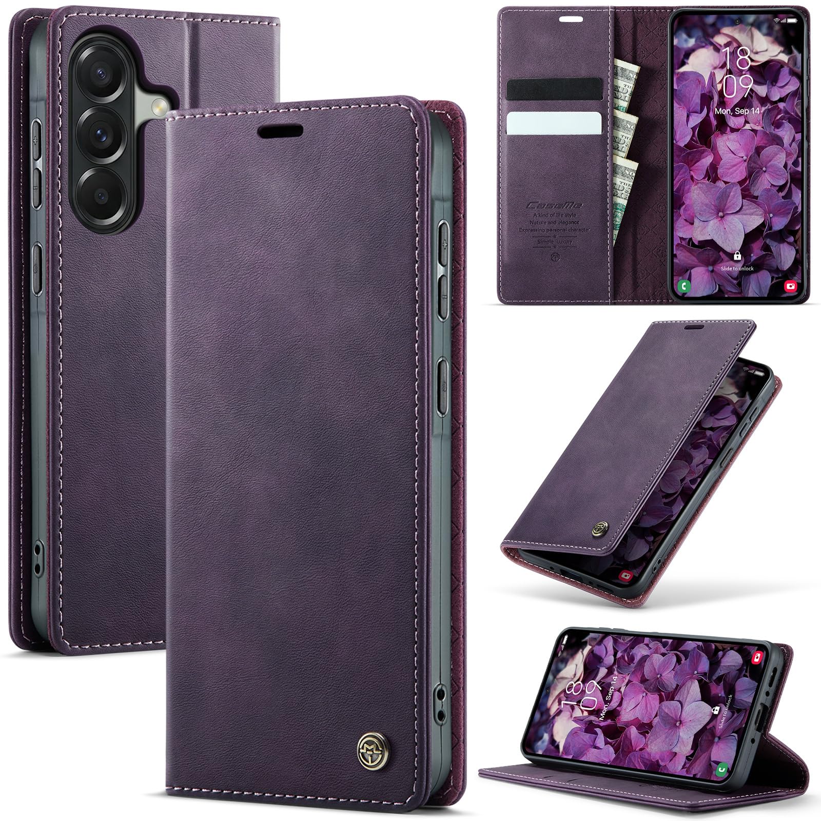 Lonjanfon Handyhülle, hülle klapphülle[Premium Hochwertig Lederhulle][RFID Blockierung][Ständer Funktion][Kartenfach] Schutzhulle Magnet Klappbar Flip Case Tasche