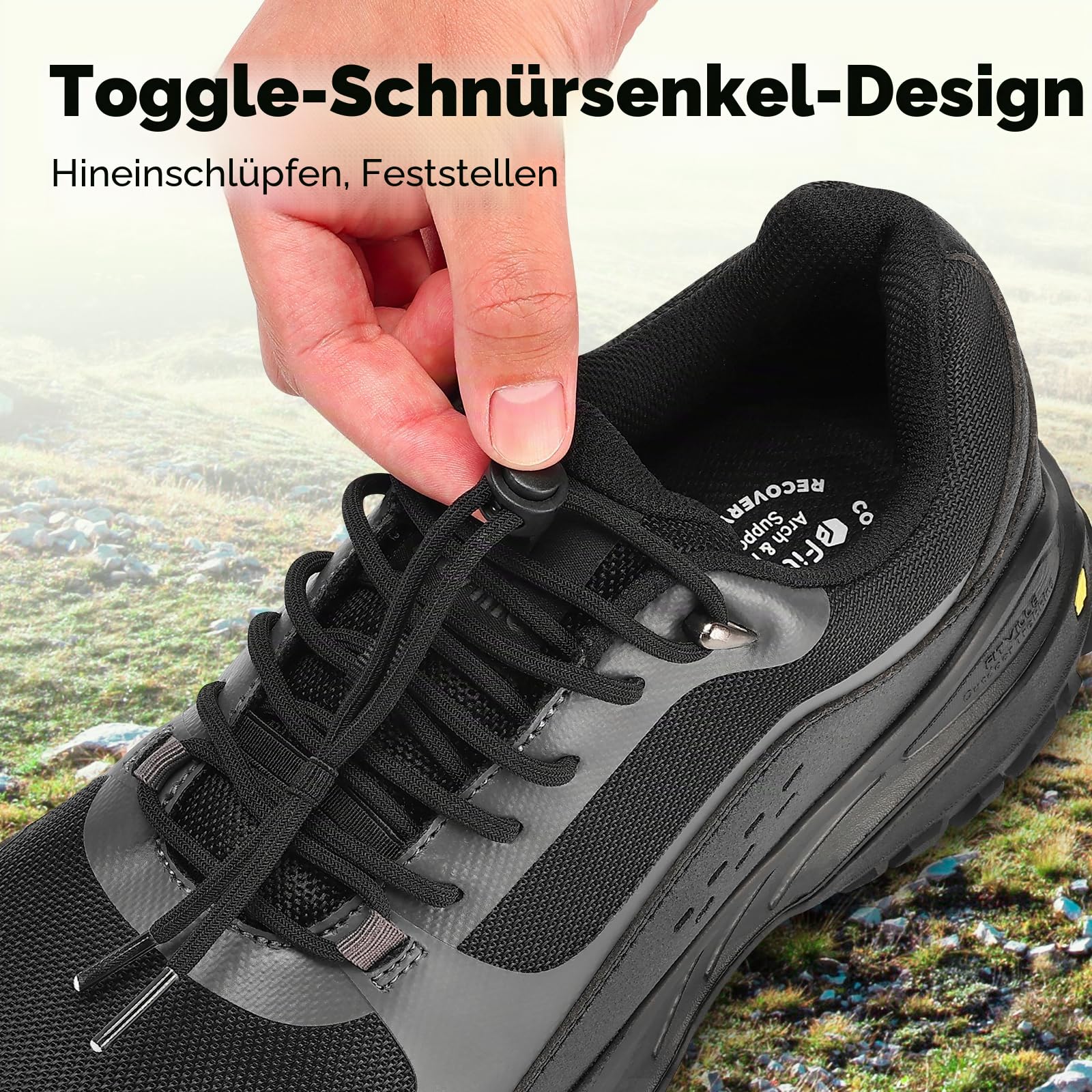 FitVille Wanderschuhe Herren Extra Breit Trekkingschuhe rutschfeste Outdoor Schuhe Atmungsaktiv Bergschuhe Leicht Walkingschuhe Weit Herren Sneaker