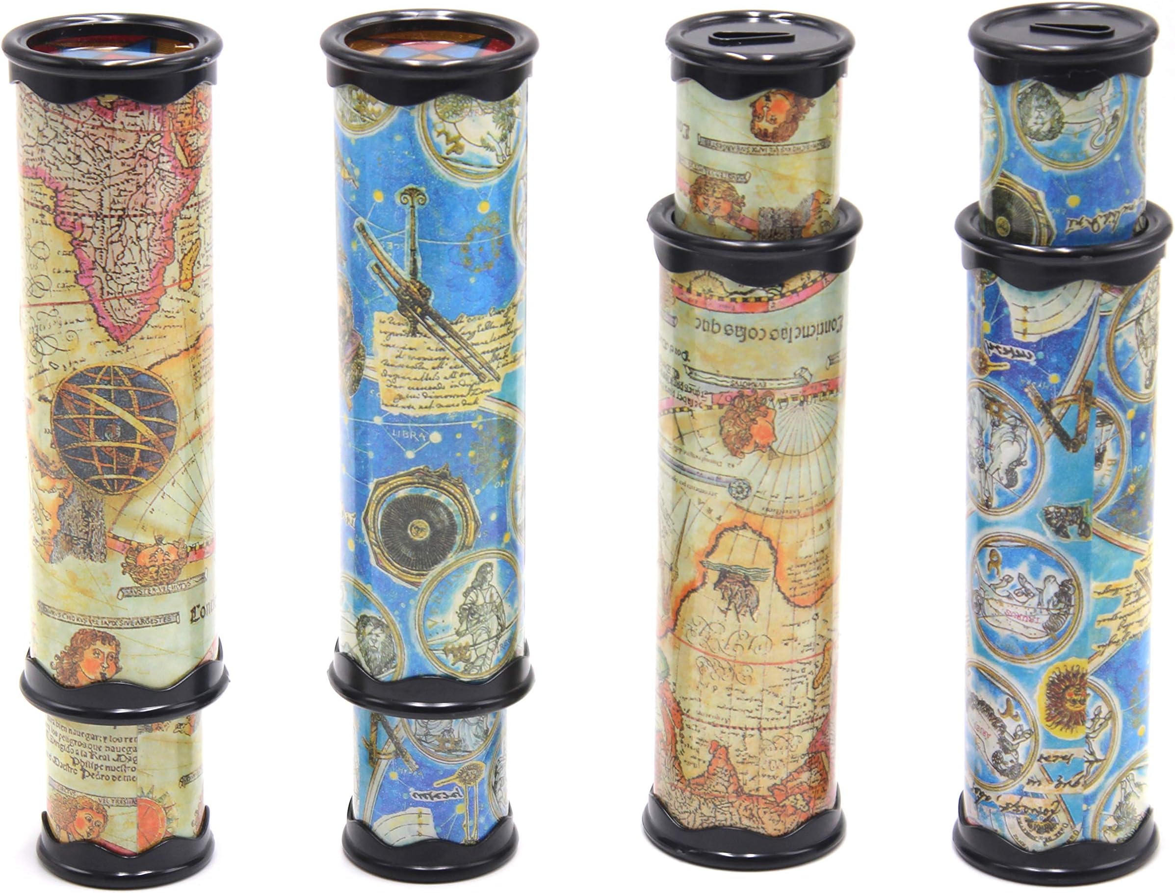 Magic Kaleidoscope, 4 Pack for Teens 3D Mirror Lens Kaleidoscope Party Favors Stretchable Long Classic Kaleidoscope Toy Educational Science Developmental Toy (Two Colors)