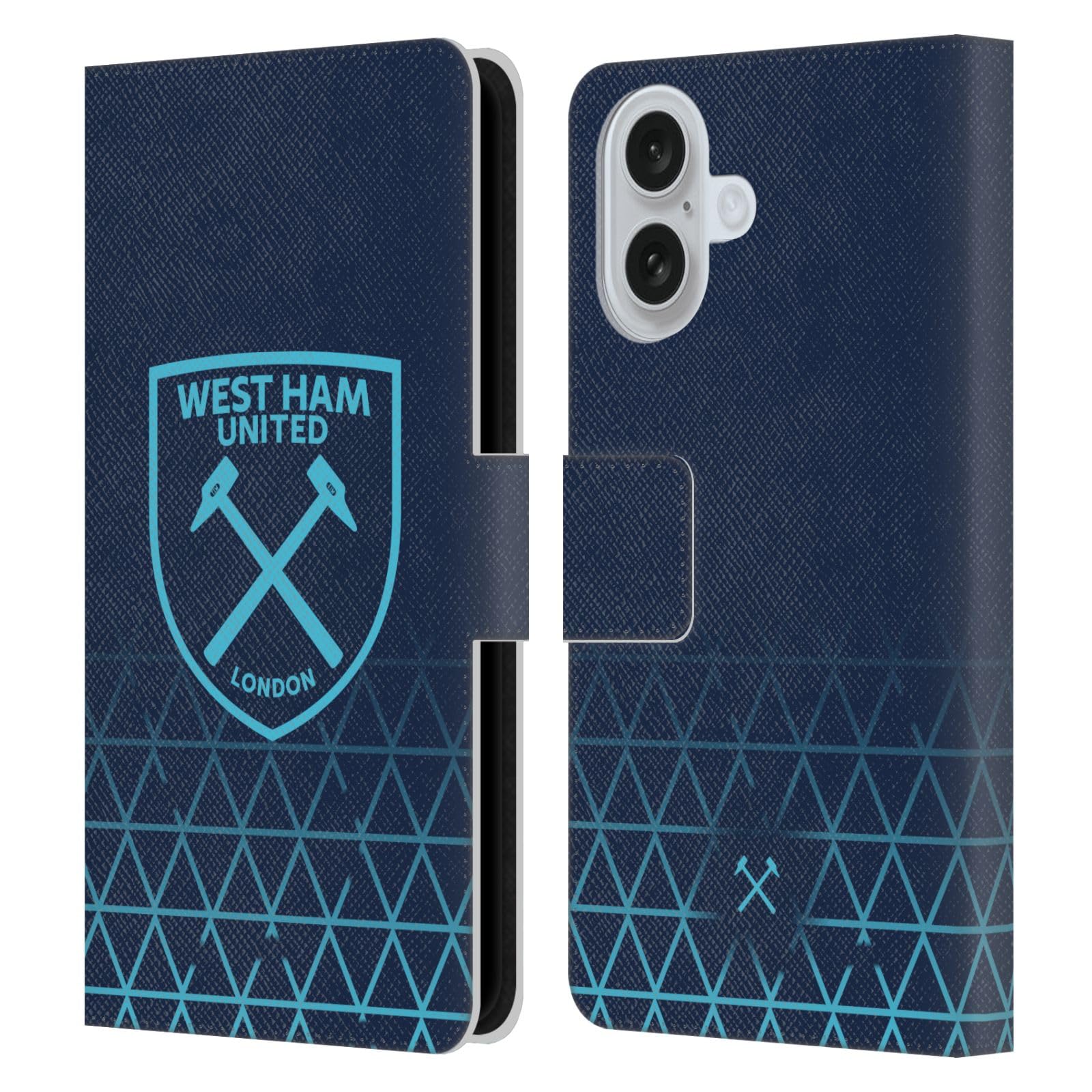 Head Case Designs Officially Licensed West Ham United FC Third 2023/24 Crest Kit Leather Wallet Case Compatible With Apple iPhone 16 โ image 1