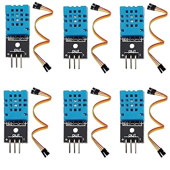 6PCS DHT11 Digital Temperature and Humidity Sensor Temp Humidity Digital Measurement Module with 3Pin Jumper Cables