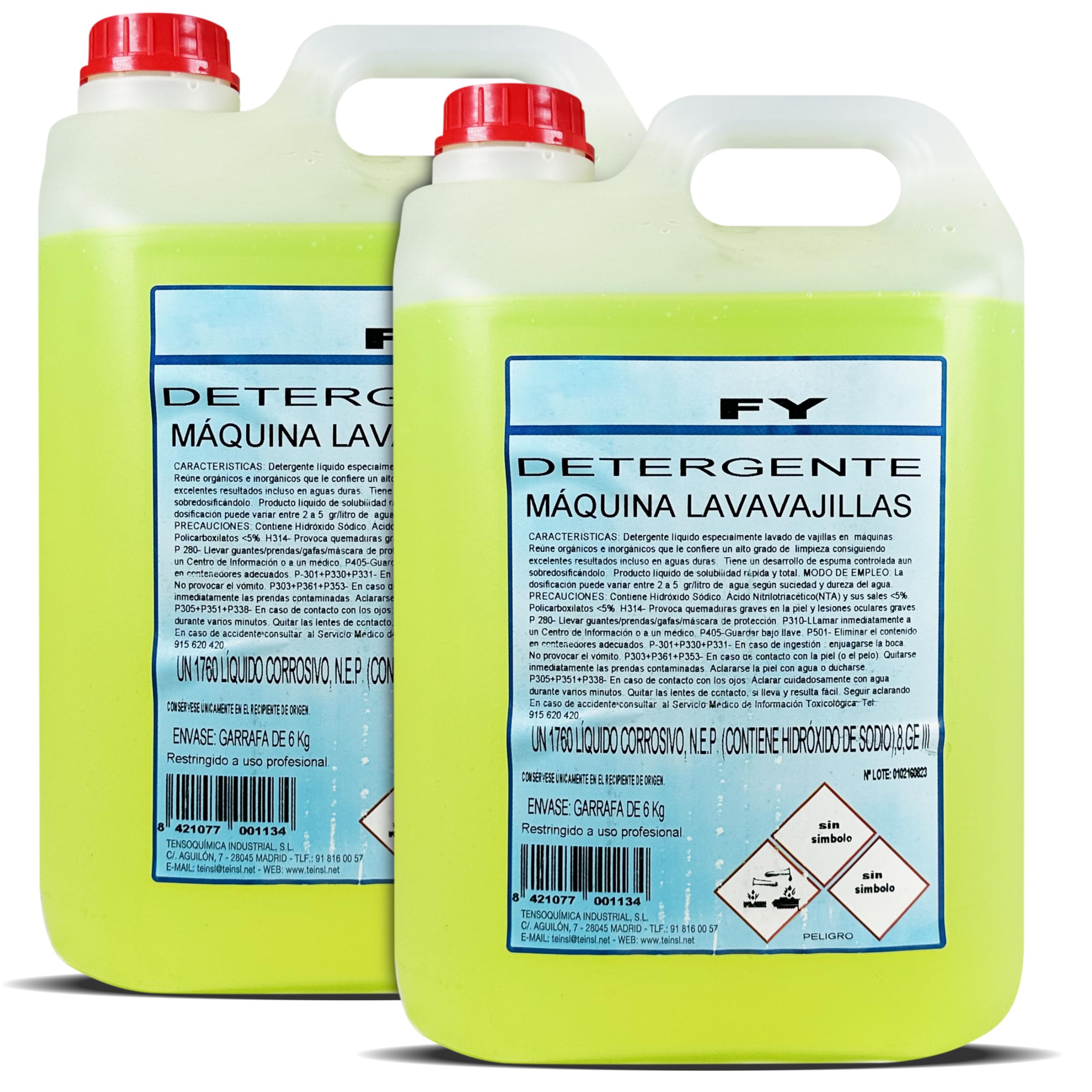 Savon liquide pour machines de lave-vaisselle 10 litres | Haut pouvoir dégraissant, machine industrielle
